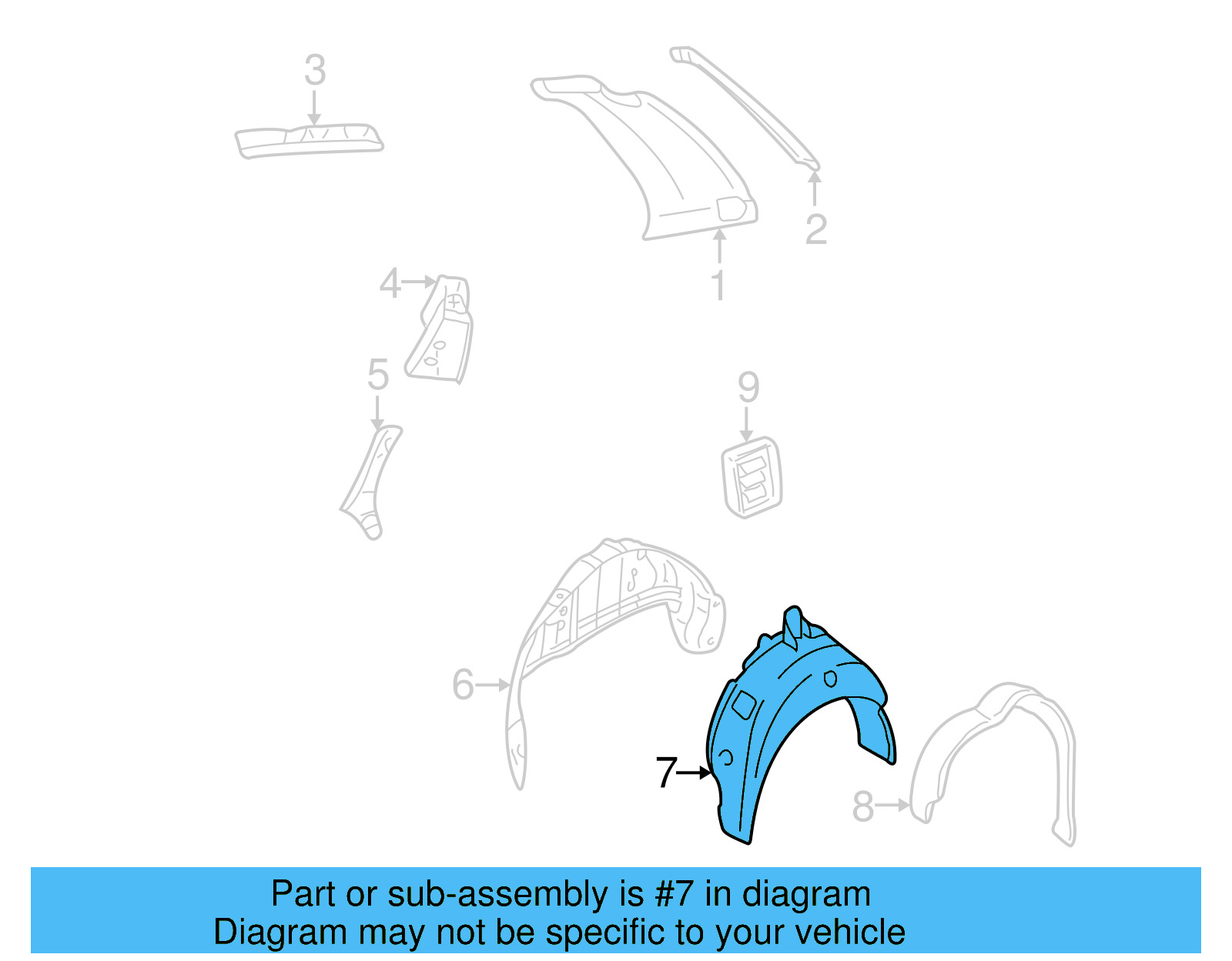 Outer Wheelhouse 1J4-803-424-B - View 4