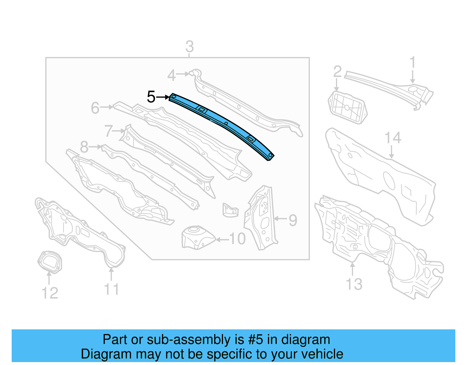 Cowl Panel Reinforcement 5C6-803-163 - View 4