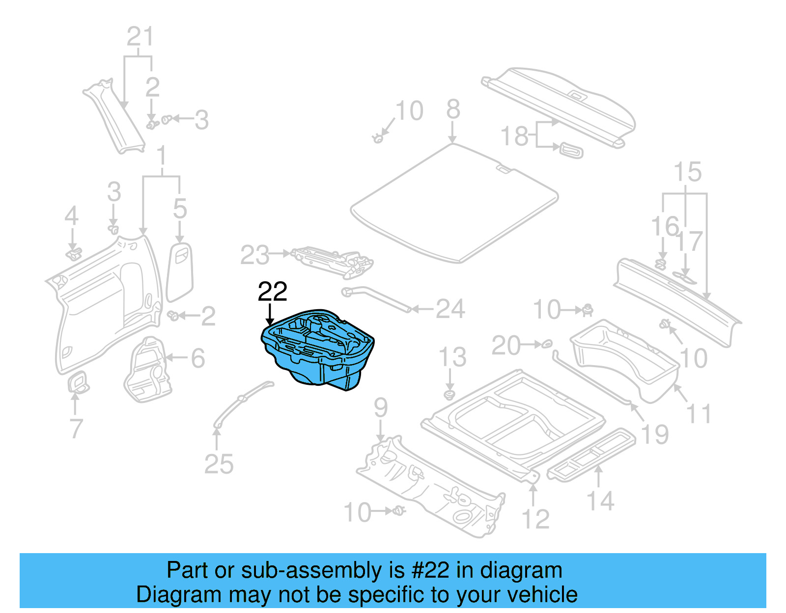 Storage Tray 1J0-012-115-AA - View 7