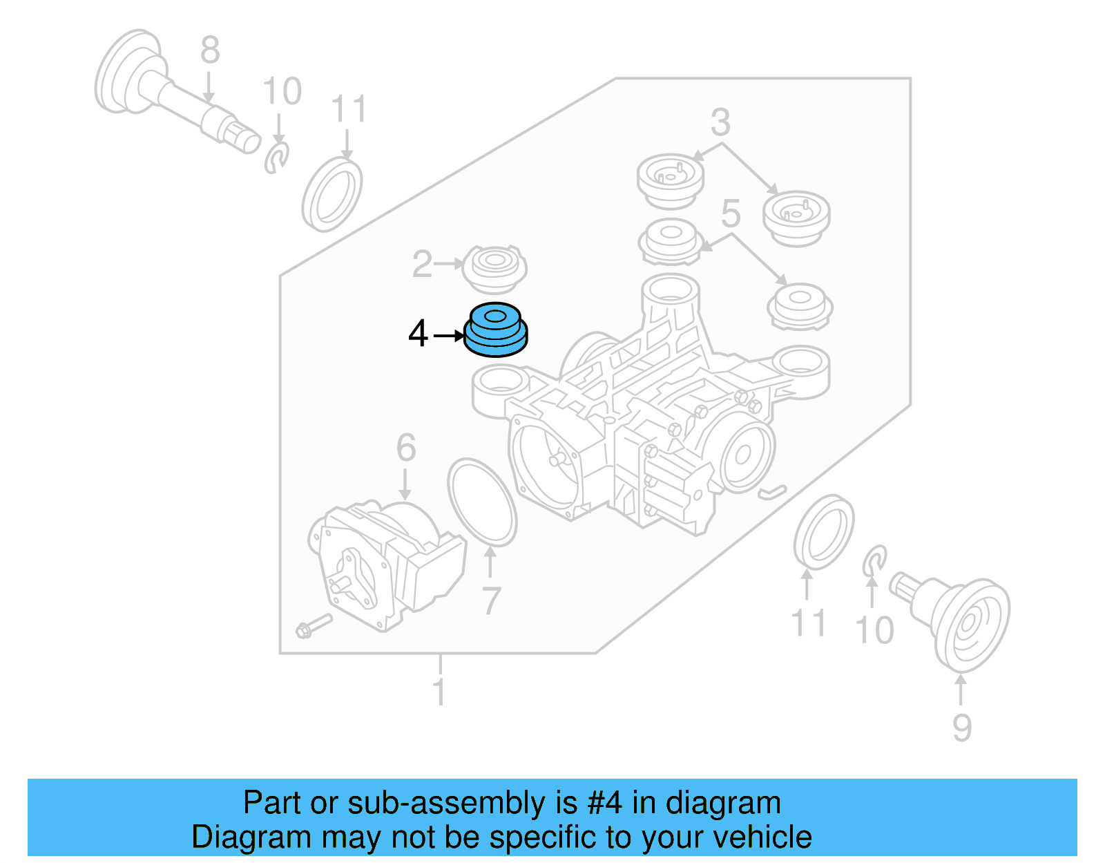 Differential Assembly Upper Bushing 3C0-599-437-D - View 24