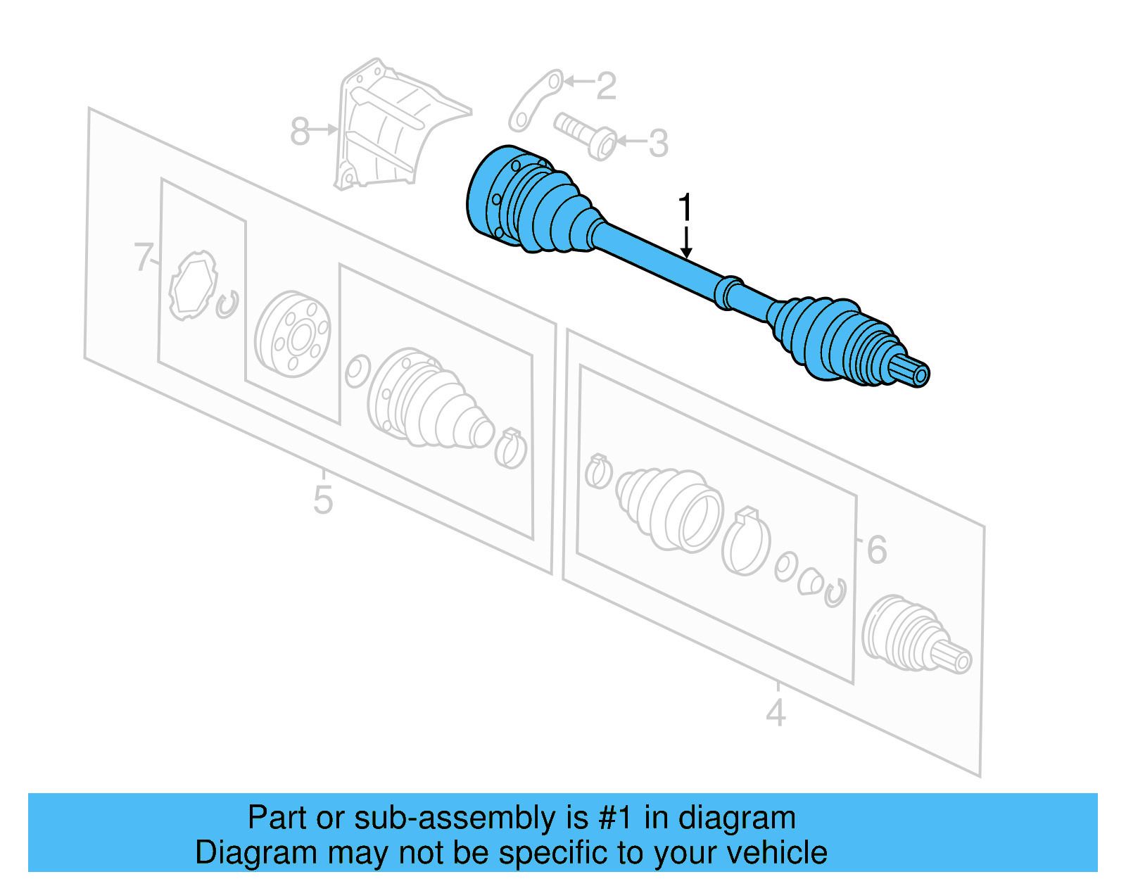 Axle Assembly 5C0-407-271-AA - View 4