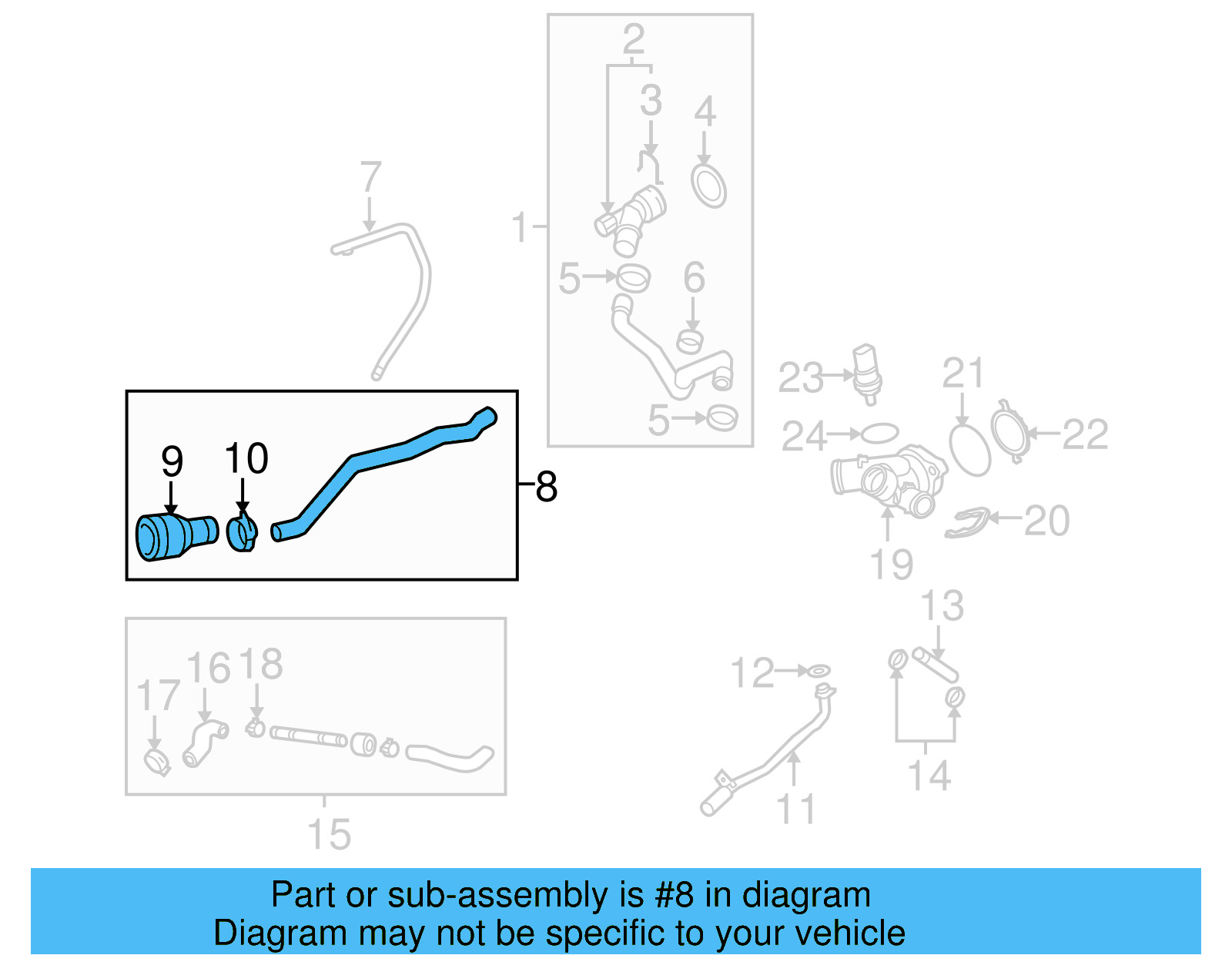 Water Hose 1C0-122-073-E - View 6