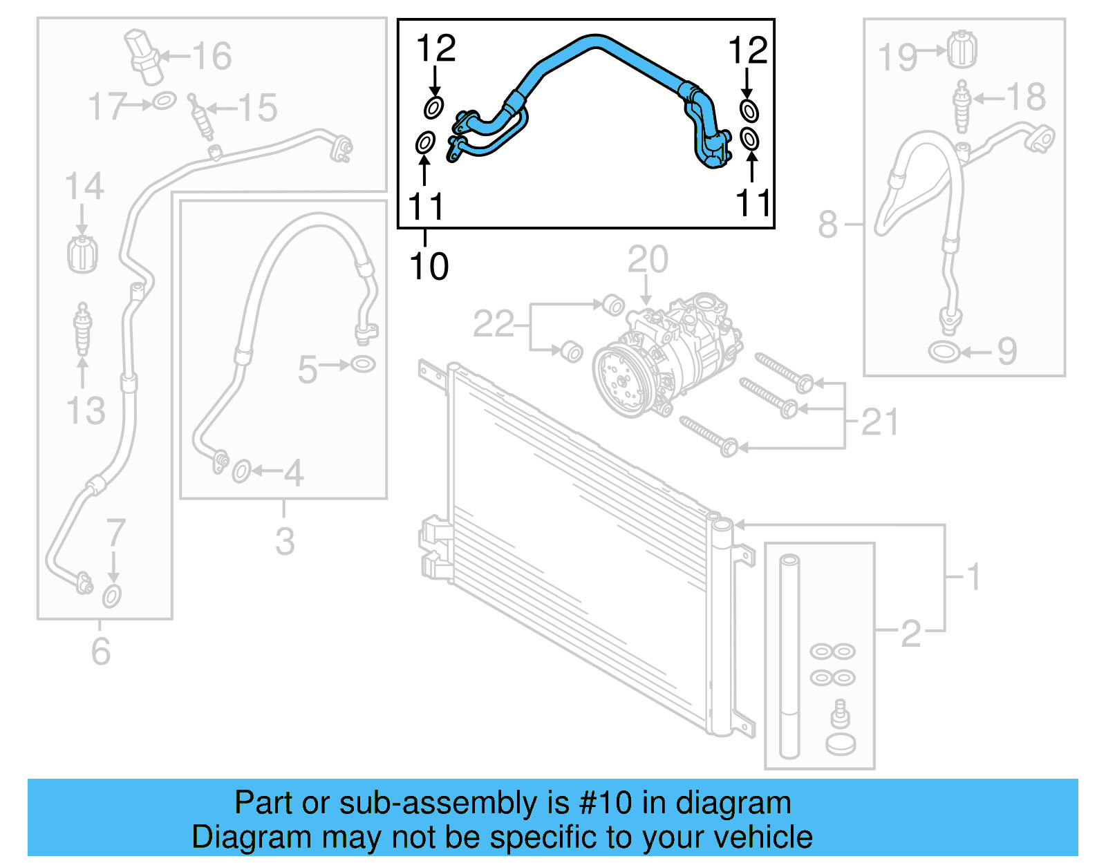 Rear AC Hose 5Q1-816-738-C - View 12