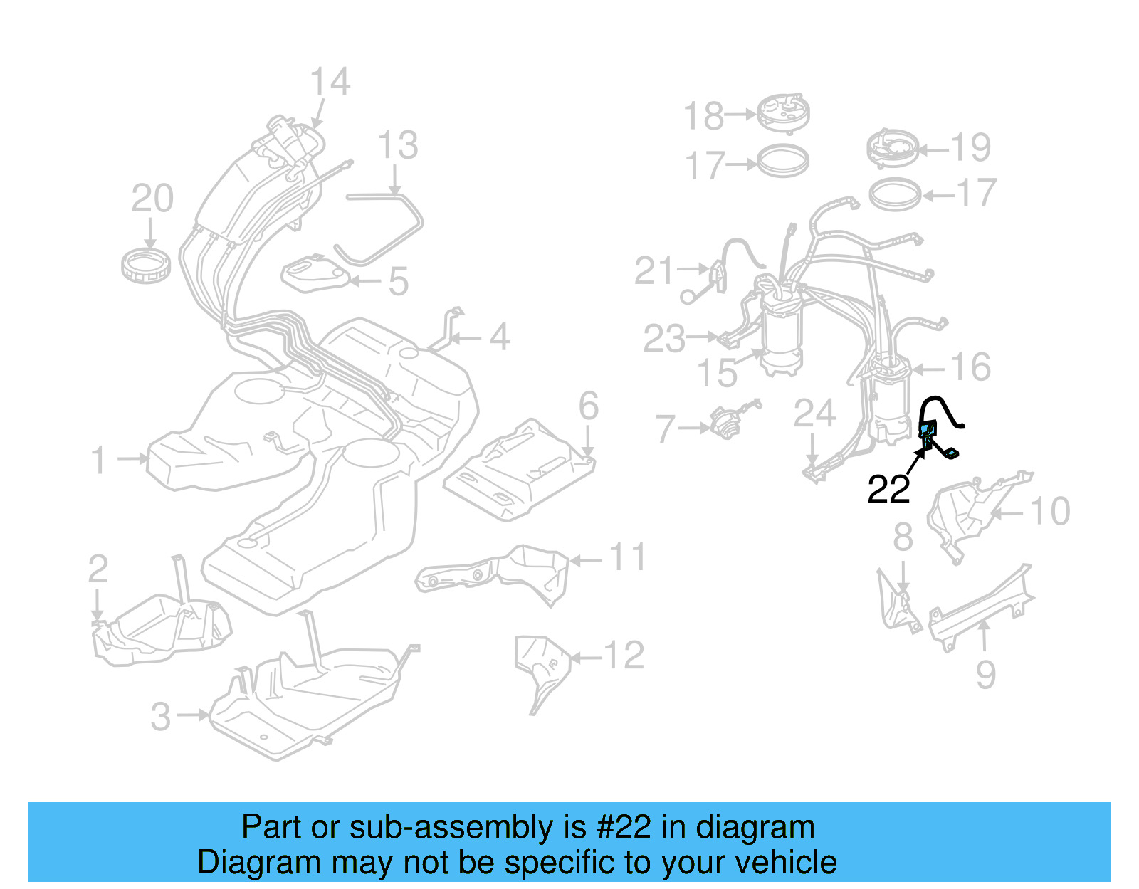 Fuel Gauge Sending Unit 7L0-919-673-D - View 4