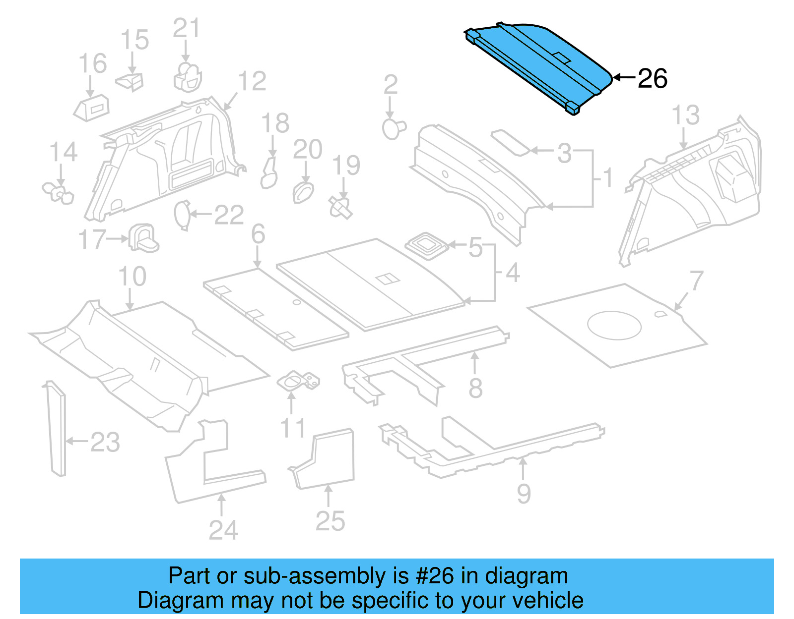 Luggage Compartment Cover 1K9-867-871-A-45W - View 4