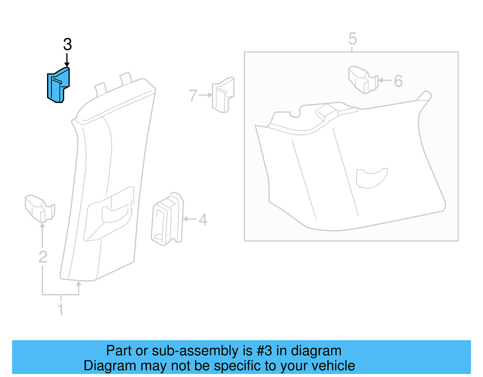 Rear Quarter Trim Retainer 1T0-867-283-A - View 8