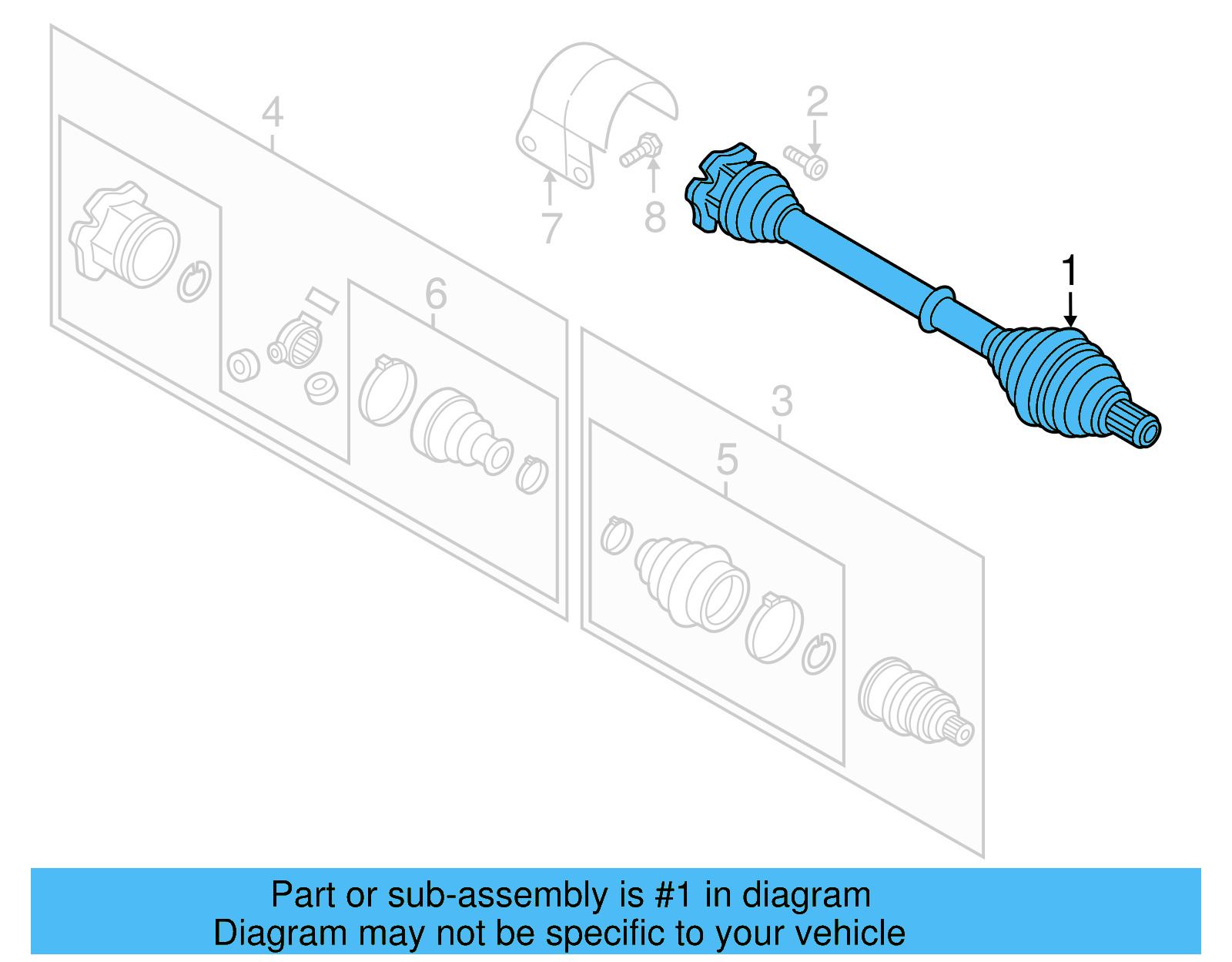 Axle Assembly 5C0-407-271-AC - View 3