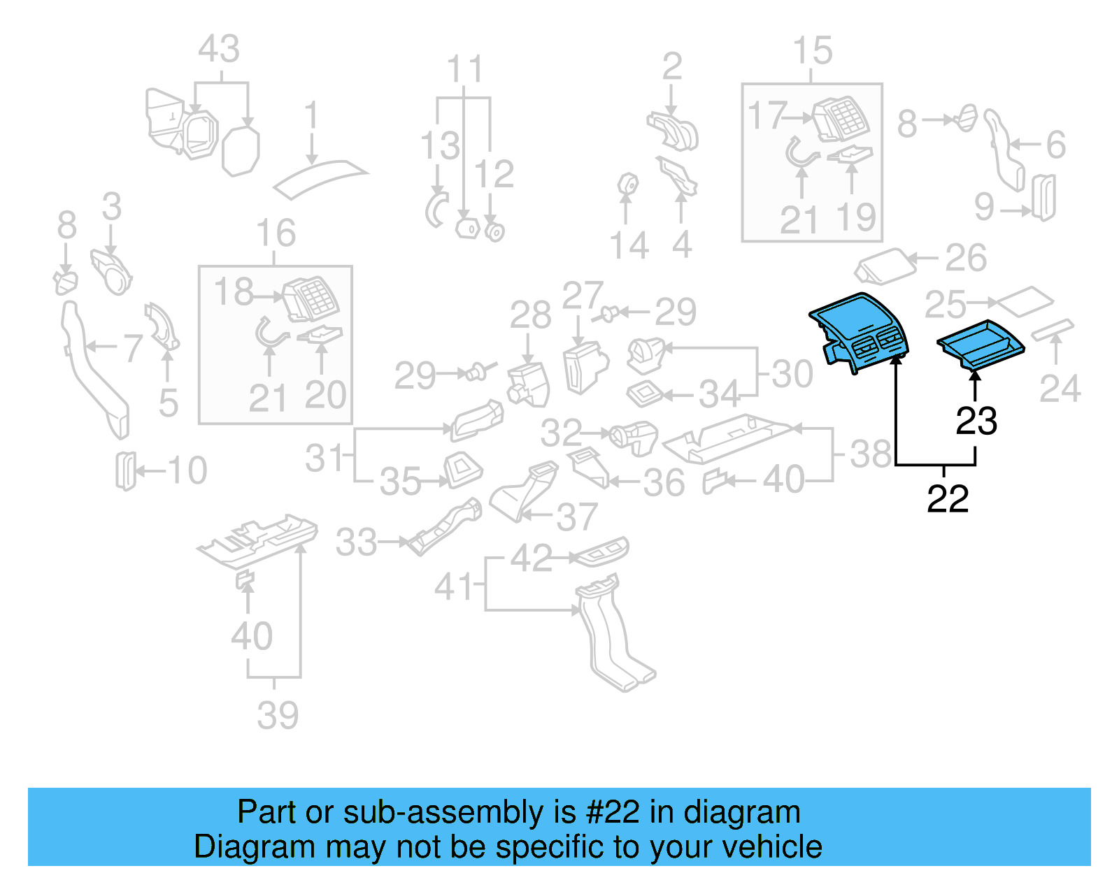 Center Outlet 7L6-819-727-AH-3X1 - View 6