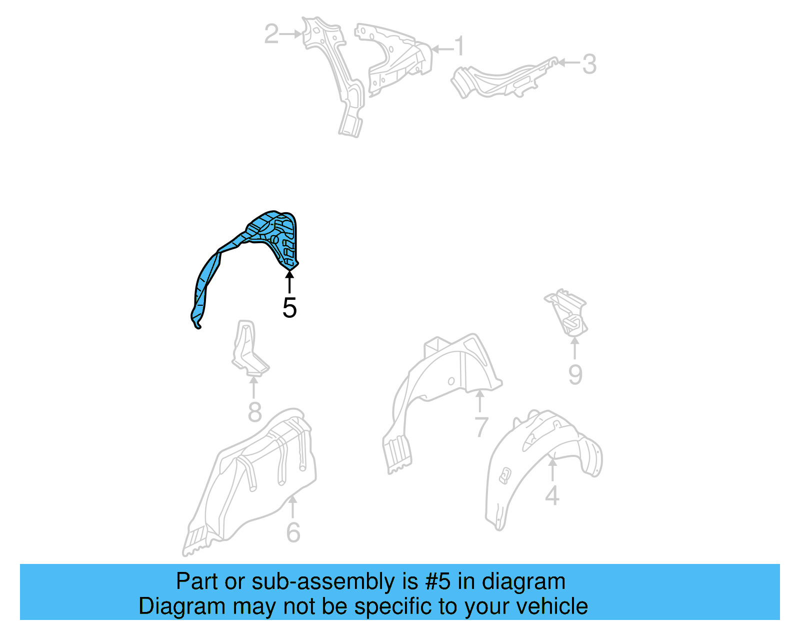 Outer Wheelhouse 3B5-803-436-B - View 6