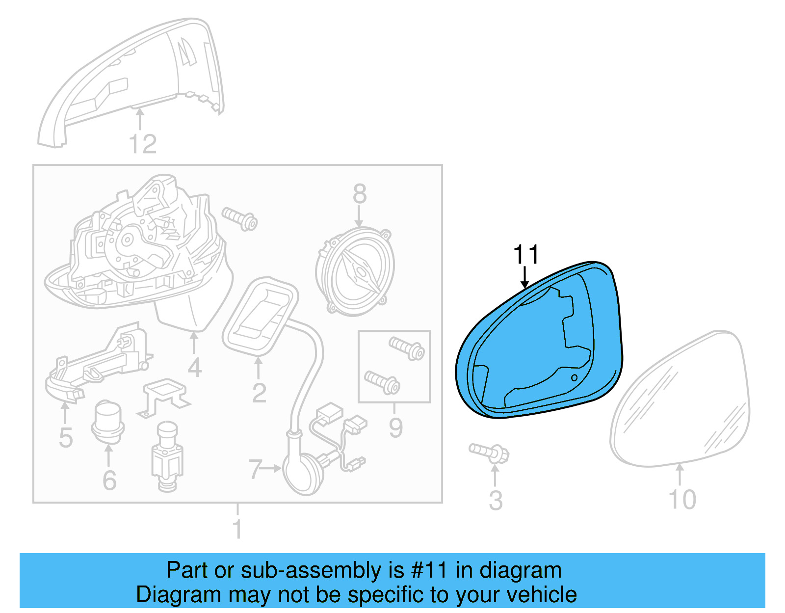 Glass Frame 7P6-857-602-9B9 - View 8