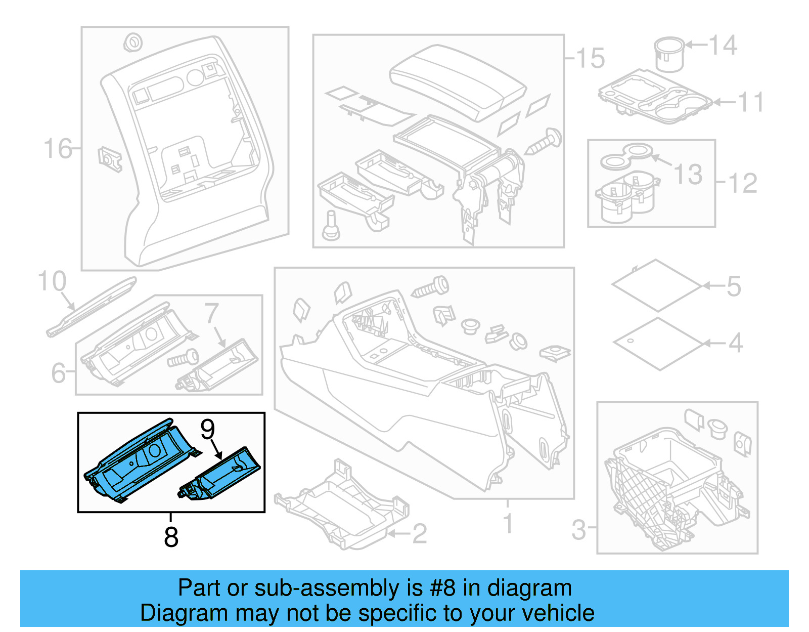 Storage Compartment 7P1-863-071-H-9B9 - View 17