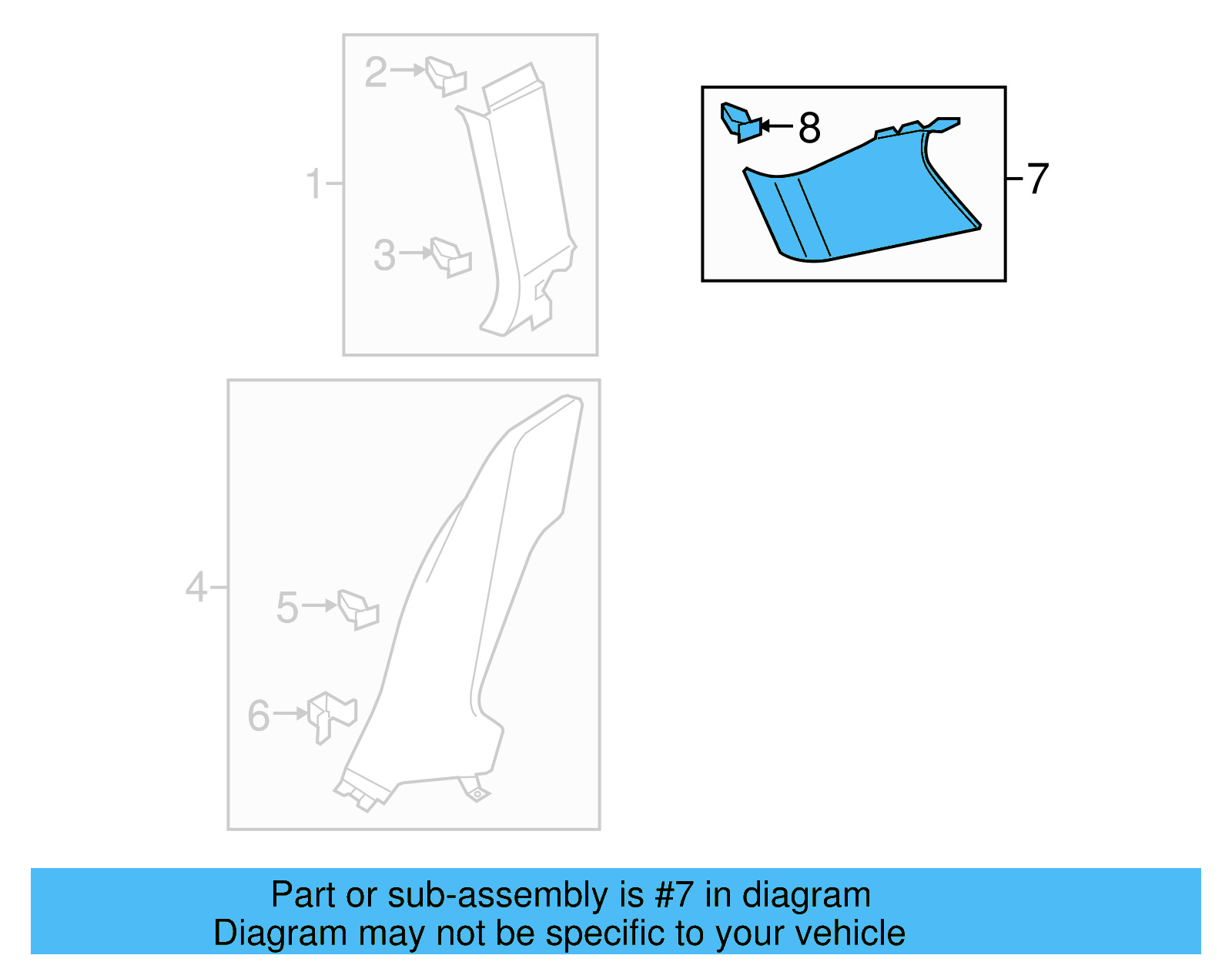 Rear Pillar Trim 5GM-867-246-A-Y20 - View 4