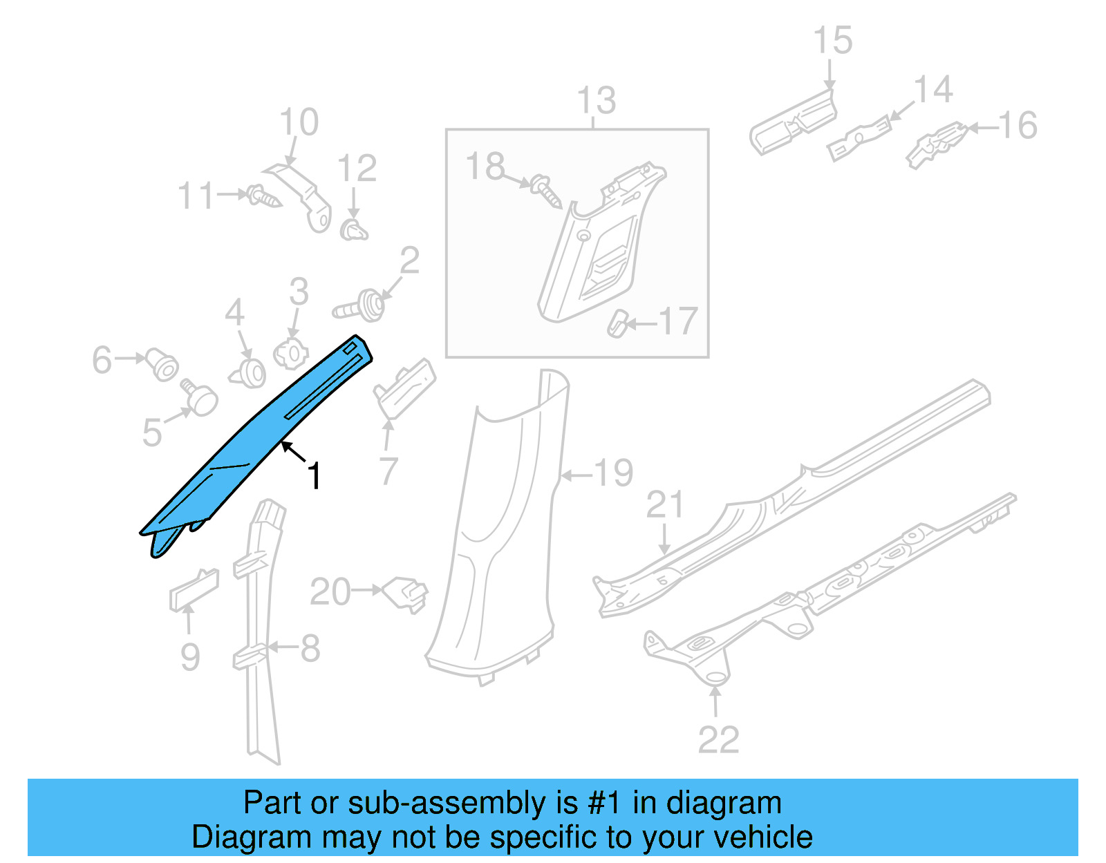 Windshield Pillar Trim 3AA-867-234-A-6K8 - View 6