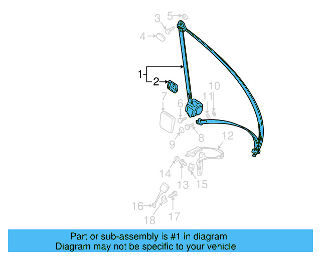 Seat Belt Assembly 705857812A01C - View 3