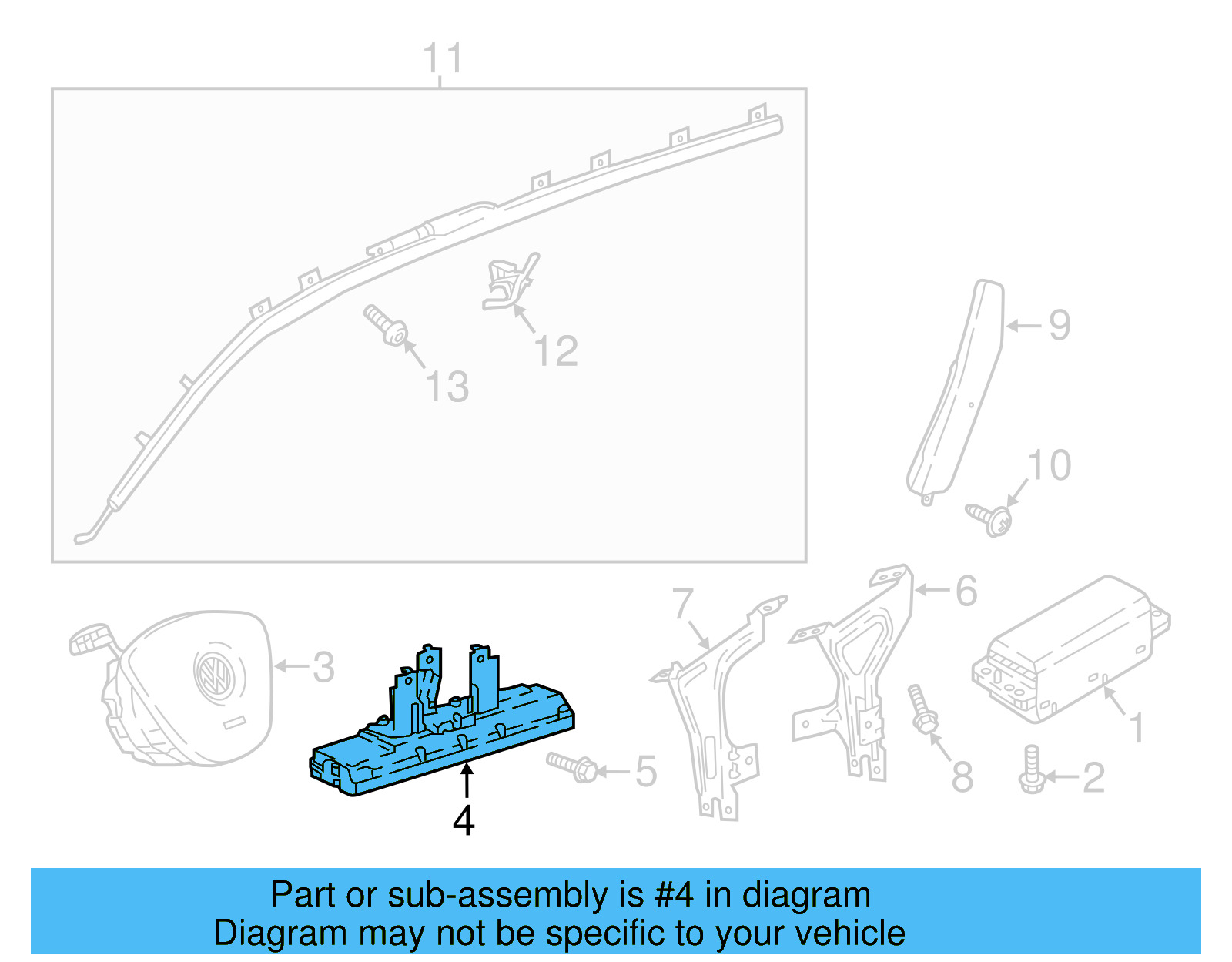Knee Air Bag 5TB-880-841-F - View 4