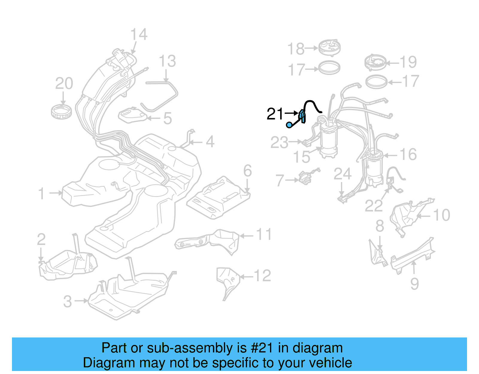Fuel Gauge Sending Unit 7L0-919-673-F - View 4