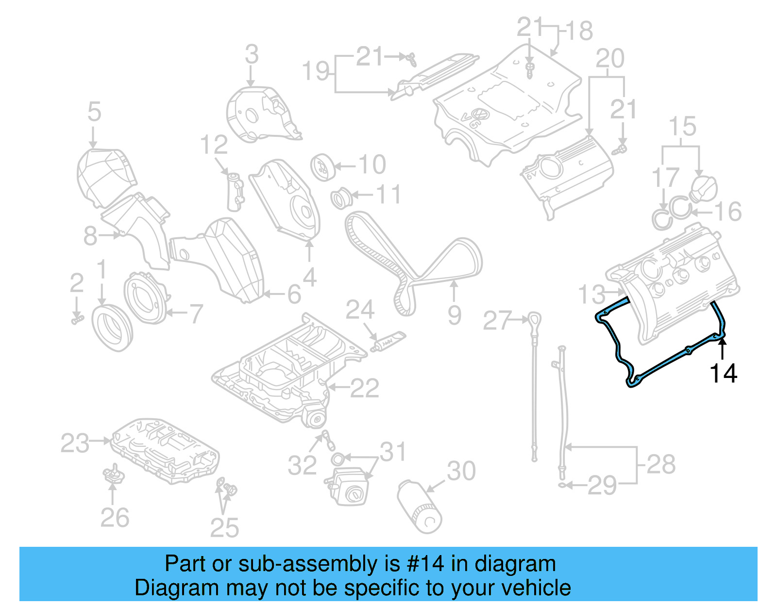 Valve Cover Gasket Set 078-198-025 - View 13