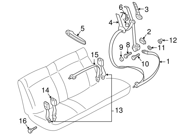 Seat Belt Assembly 703-857-815-D-01C