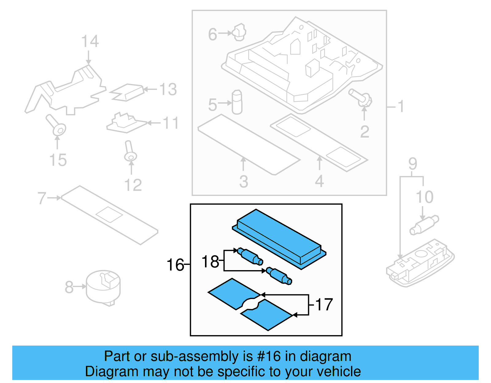 Rear O'head Lamp 6Q0-947-291-B-95T - View 12