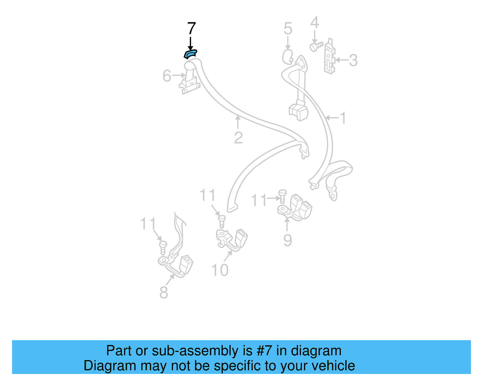 Seat Belt Guide Cover 1J0-857-785-C-B41 - View 6