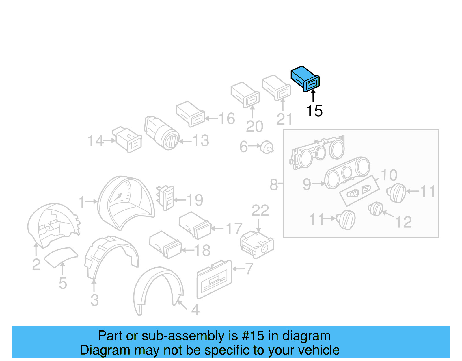 Seat Heat Switch 1C0-963-564-B-20H - View 9