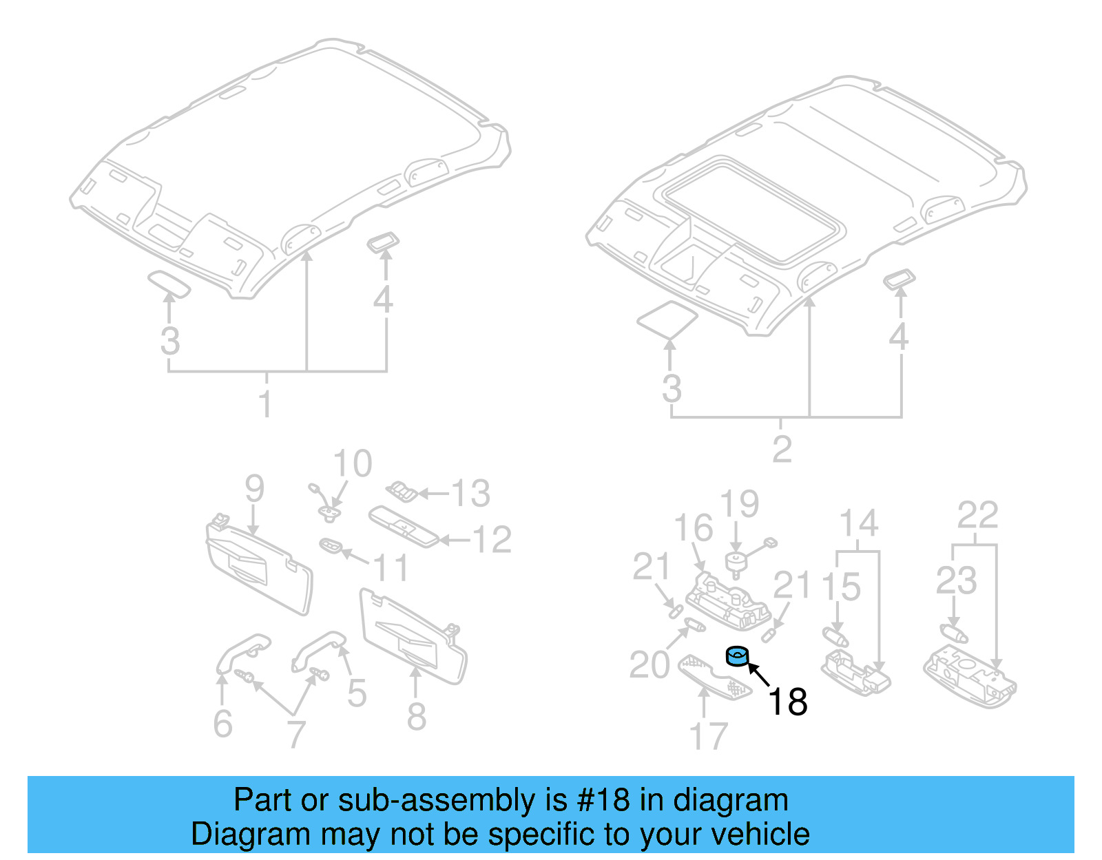 Knob 3B0-959-513-Y20 - View 18