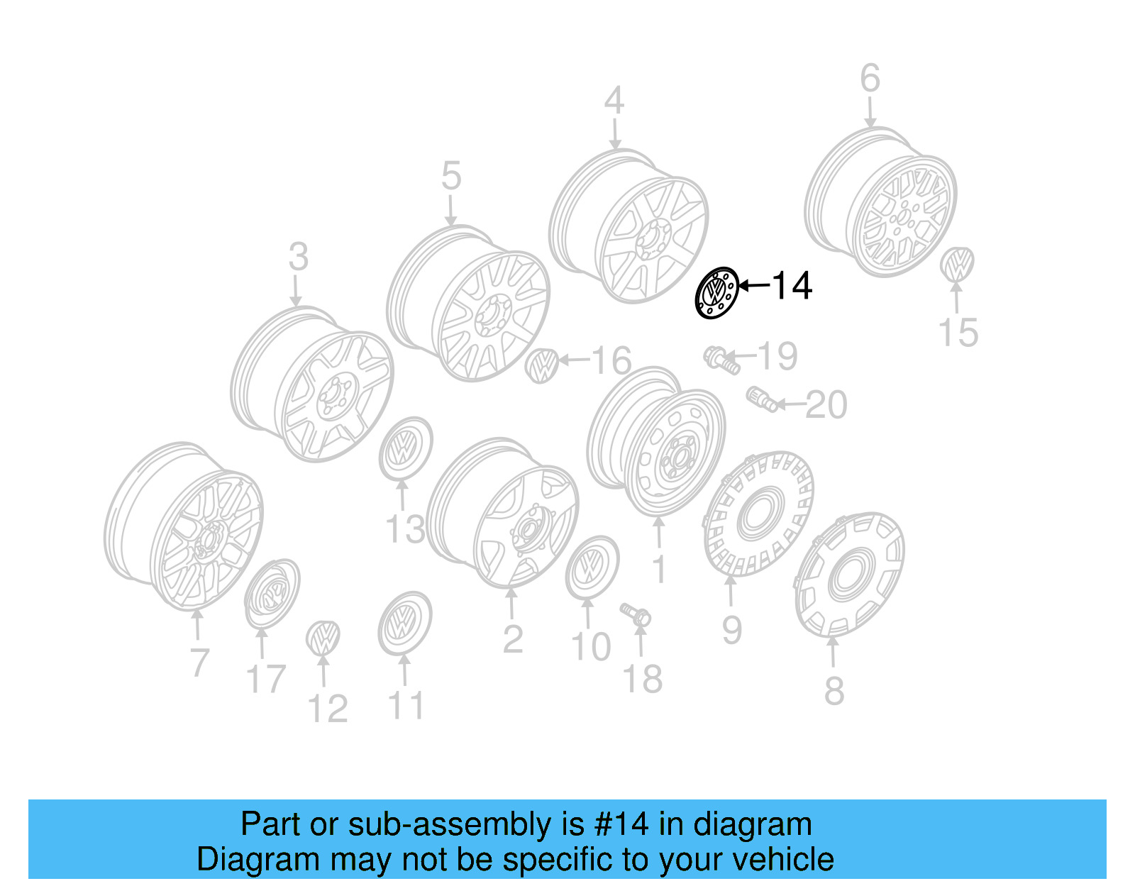 Center Cap 1J0-601-149-N-JWZ - View 25
