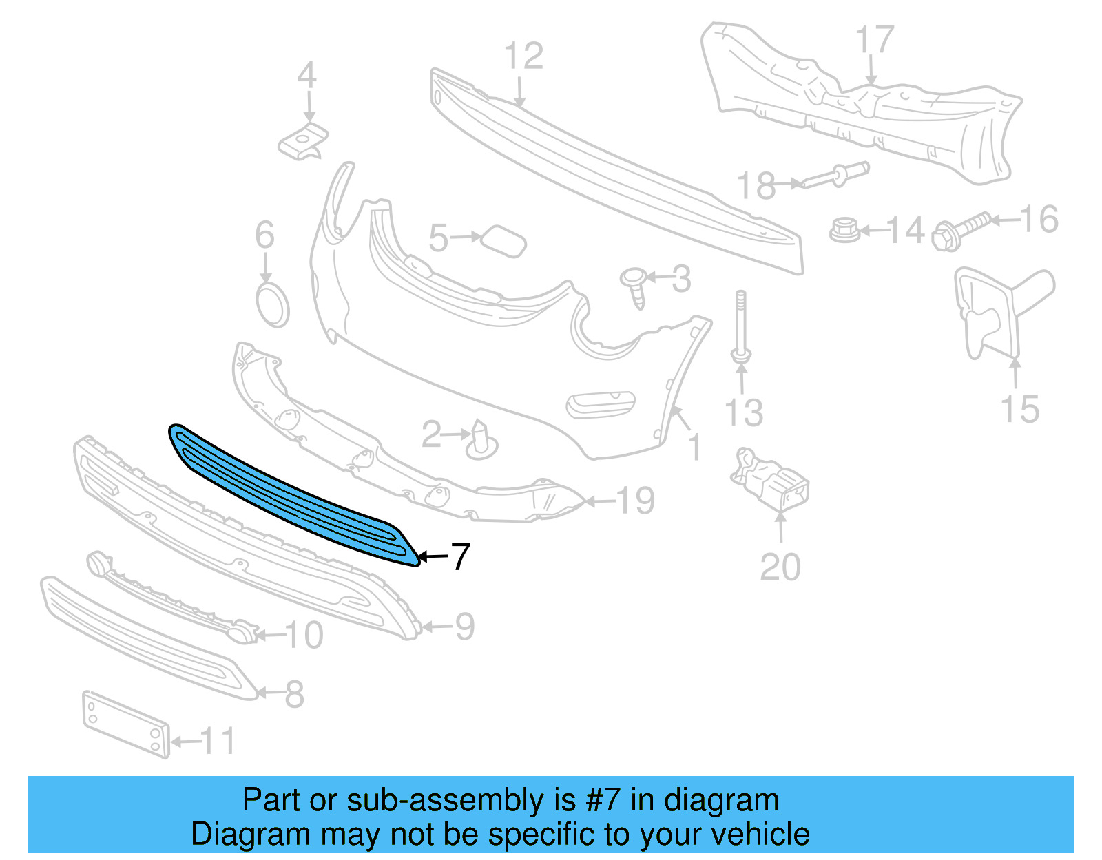 Lower Grille 1C0-807-681-G-01C - View 10