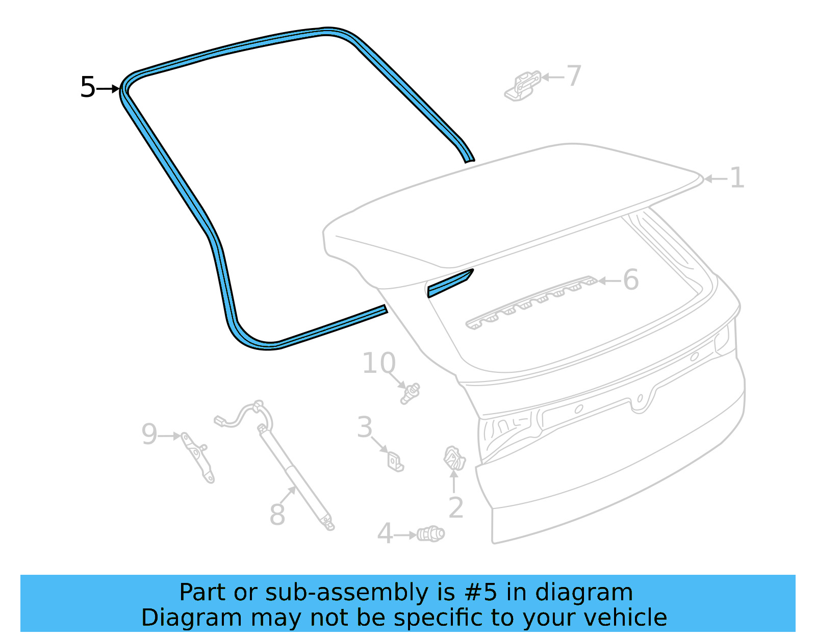 Weatherstrip 11A-827-705-C - View 5