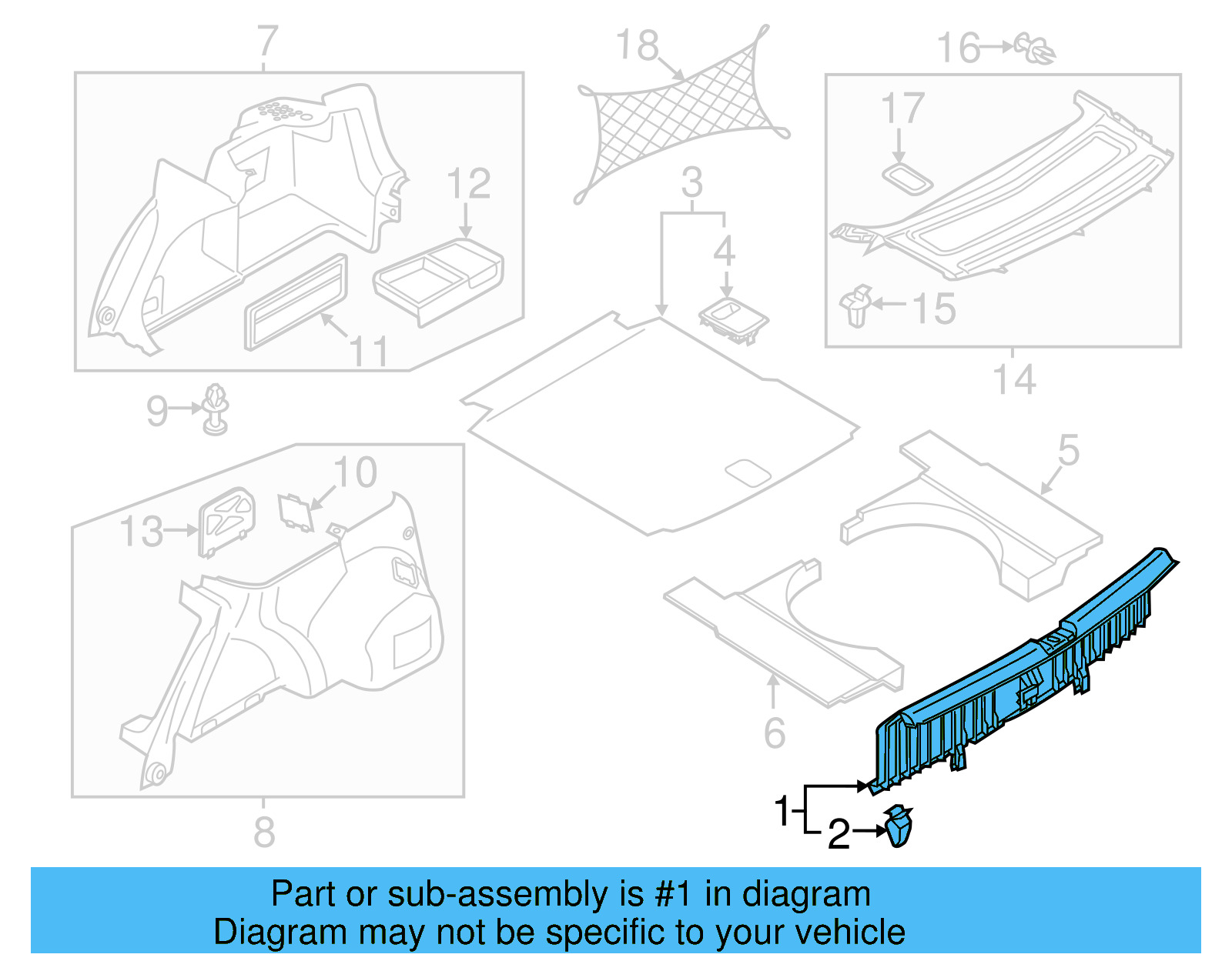 Rear Trim 561-863-459-C-82V - View 8