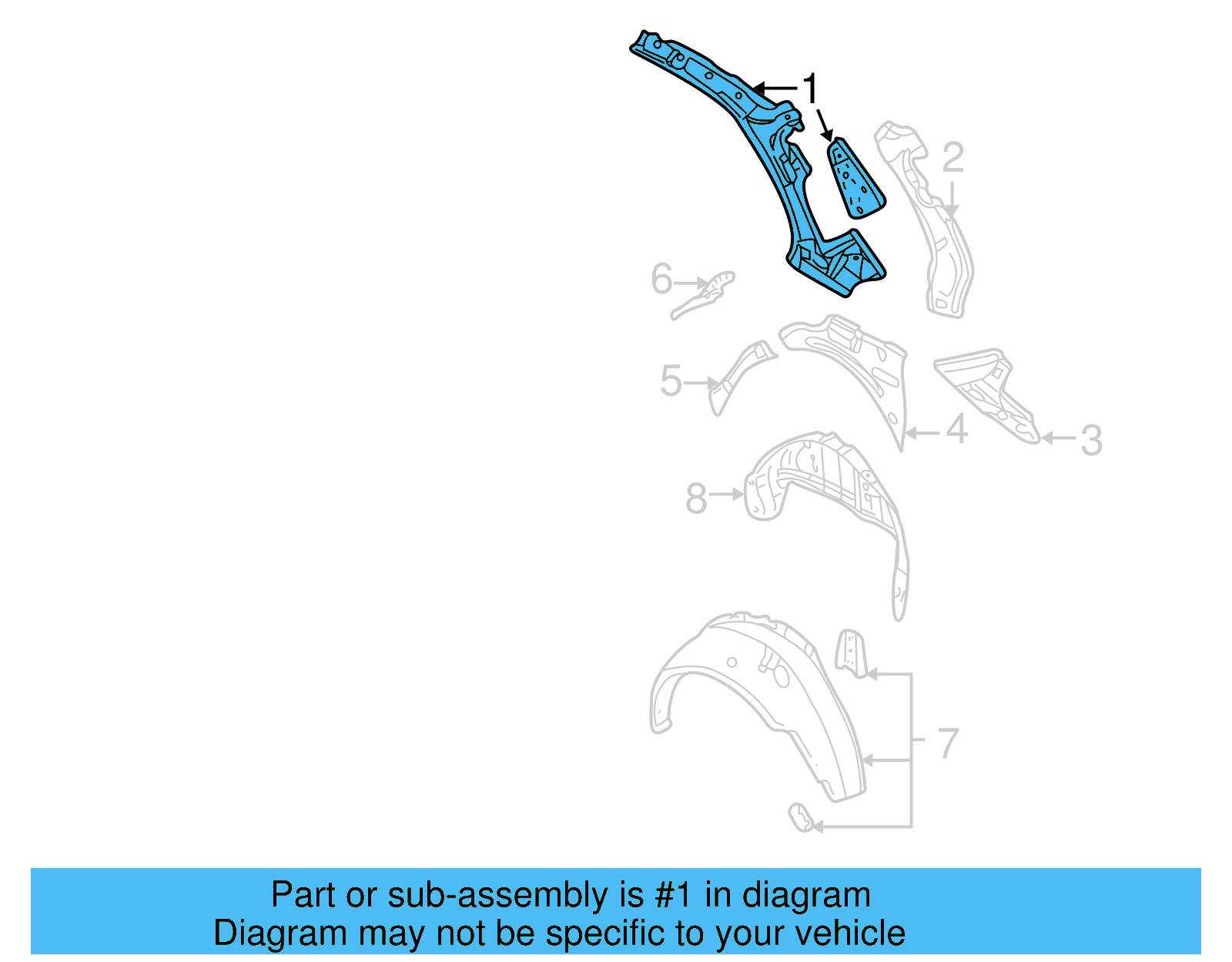 Rear Pillar 1J5-809-428-E - View 4