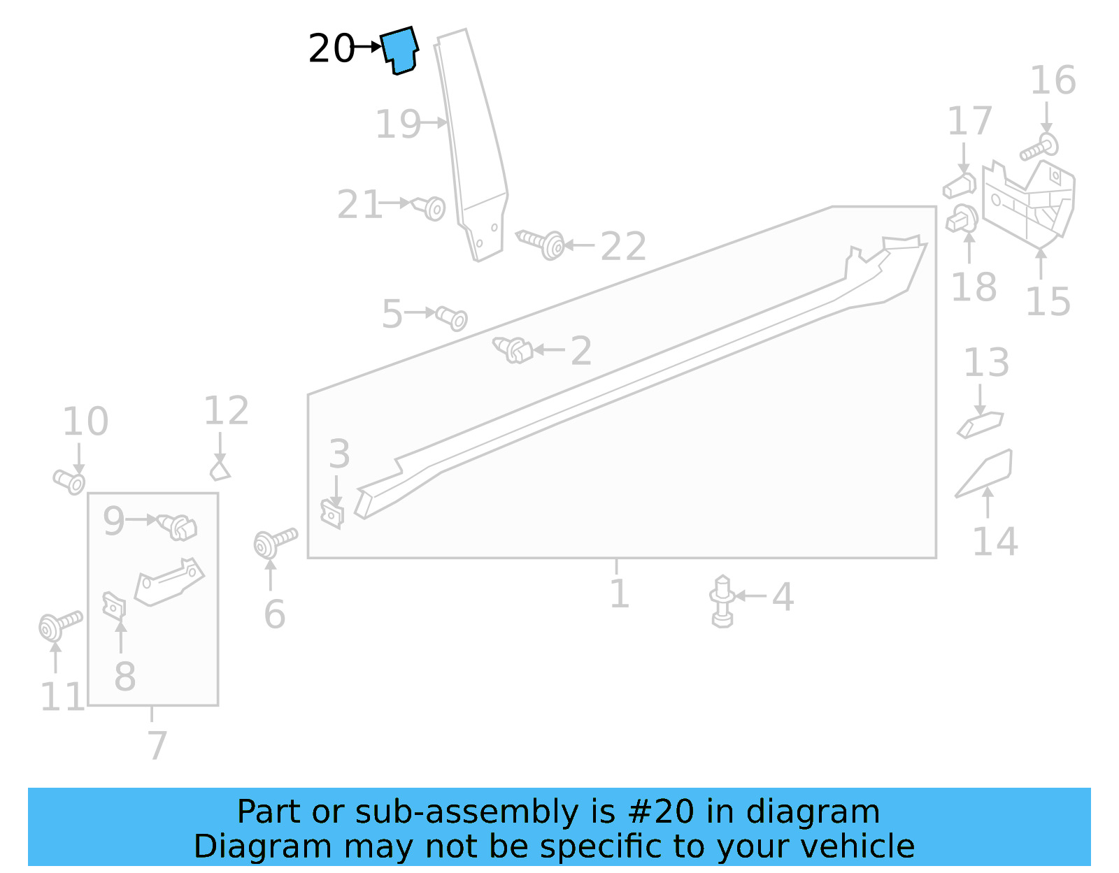 Pillar Trim Retainer 3G8-853-588-B - View 4