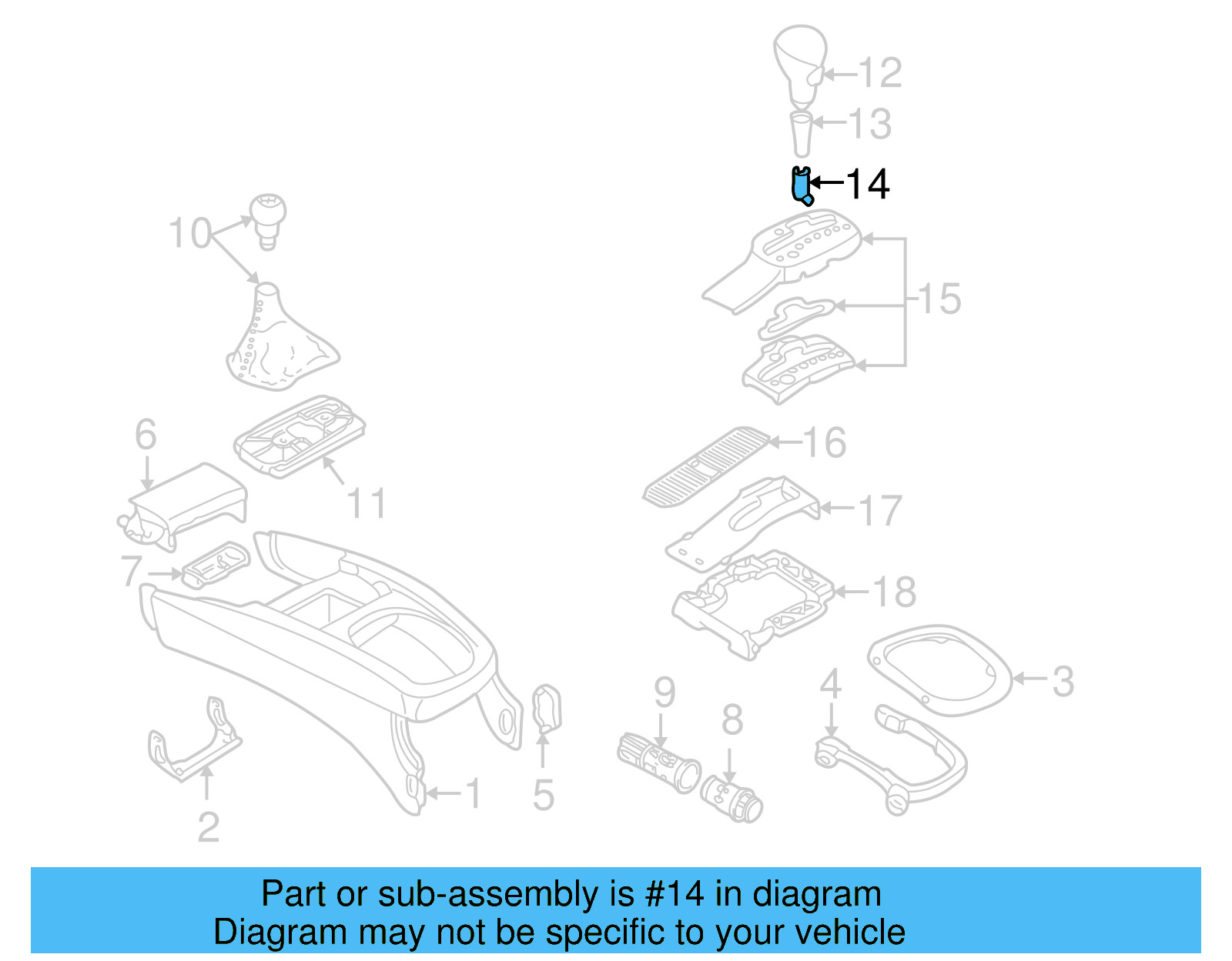 Shift Knob Connector 3B0-713-170-A - View 7