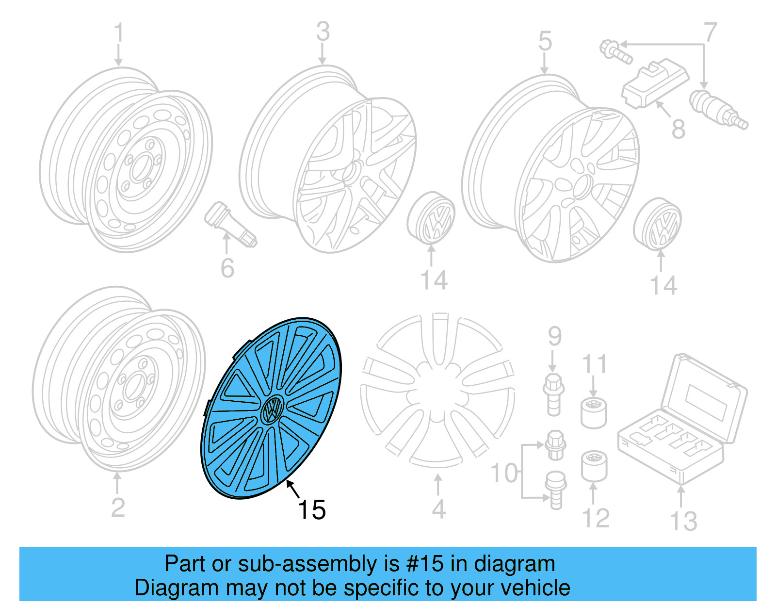 Wheel Cover 5N0-601-147-VZN - View 4