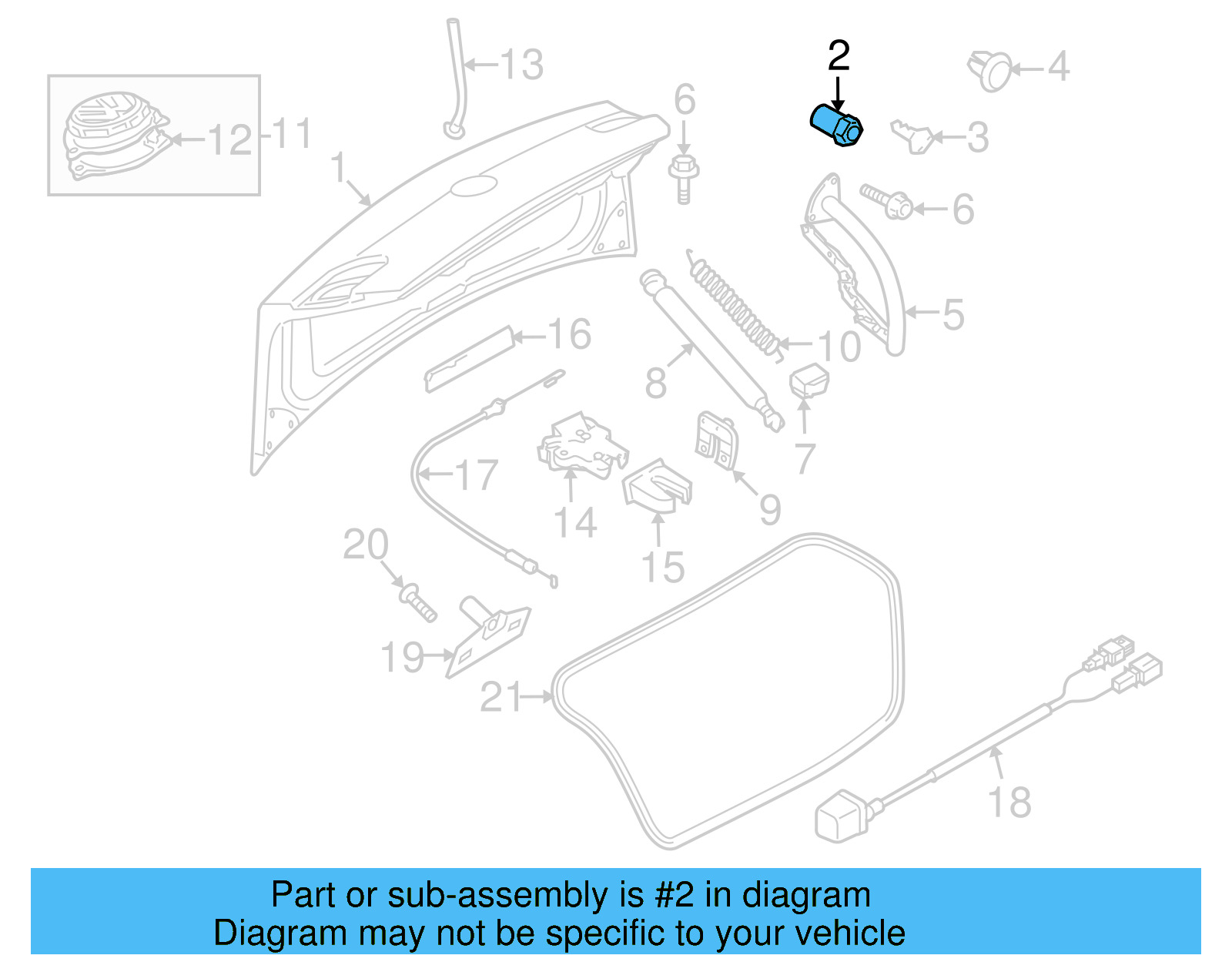 Trunk Lid Buffer 3C5-827-249 - View 12