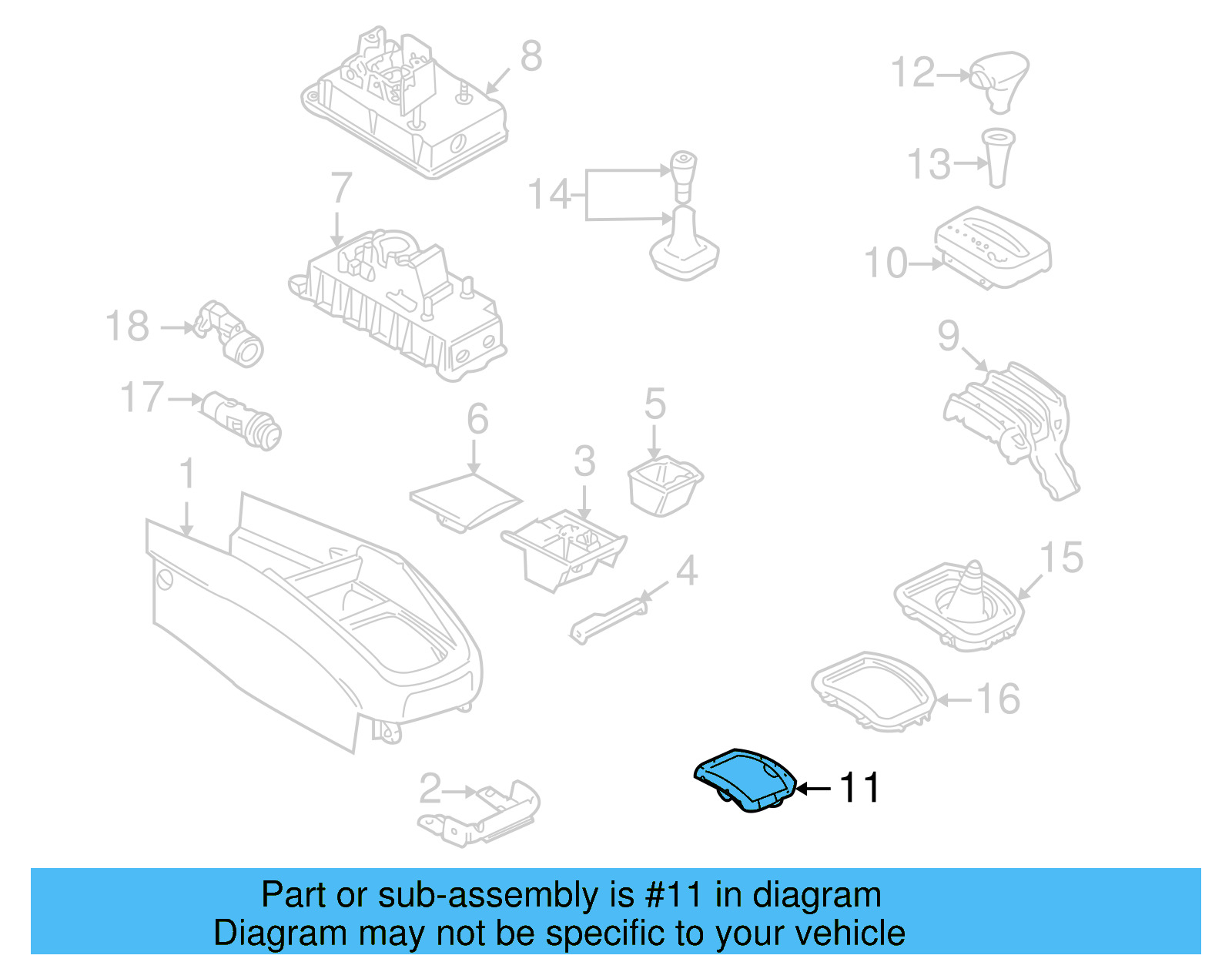 Shift Indicator Cover 1J0-863-269-B-B41 - View 9