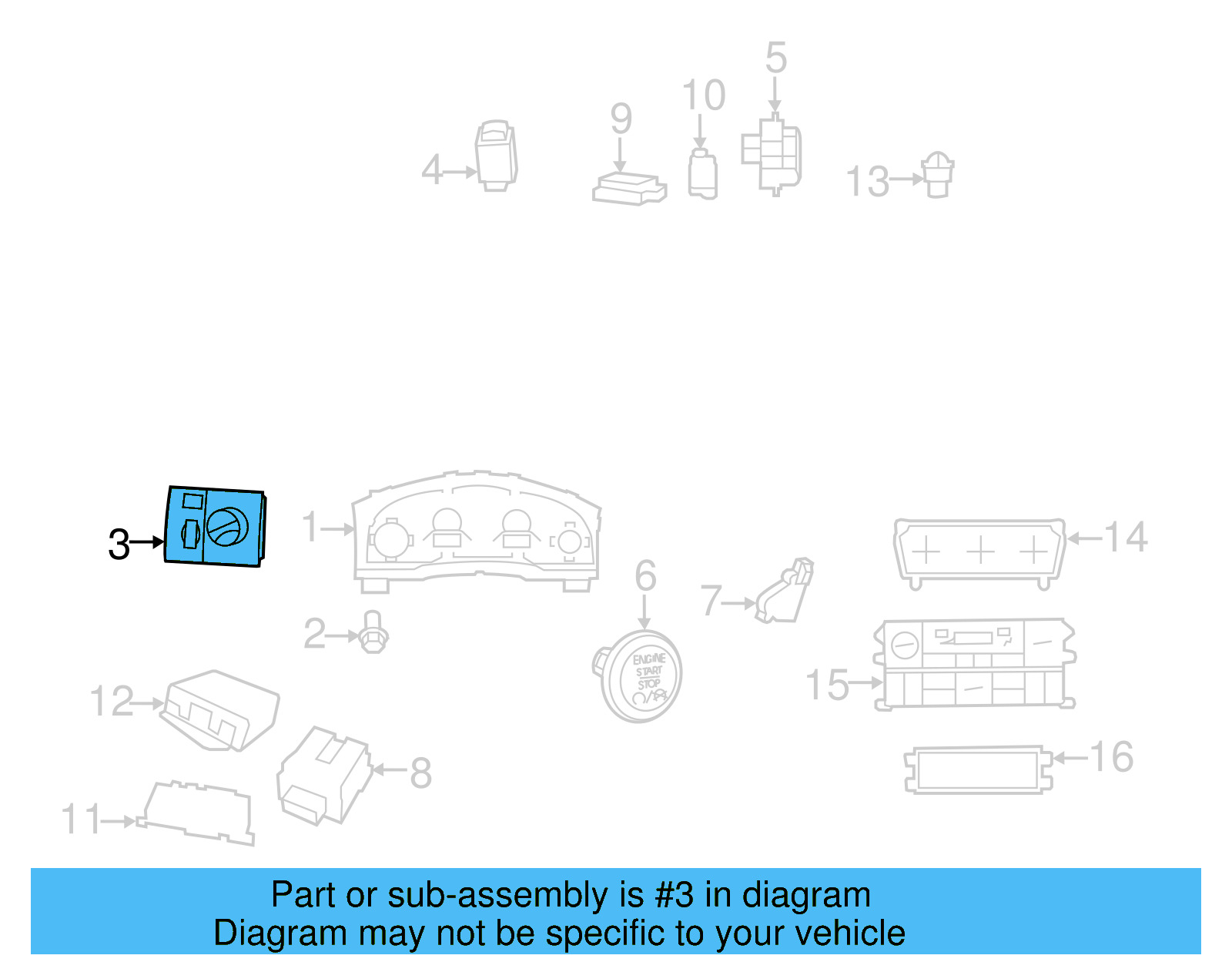 Headlamp Switch 7B0-941-531-Q - View 4