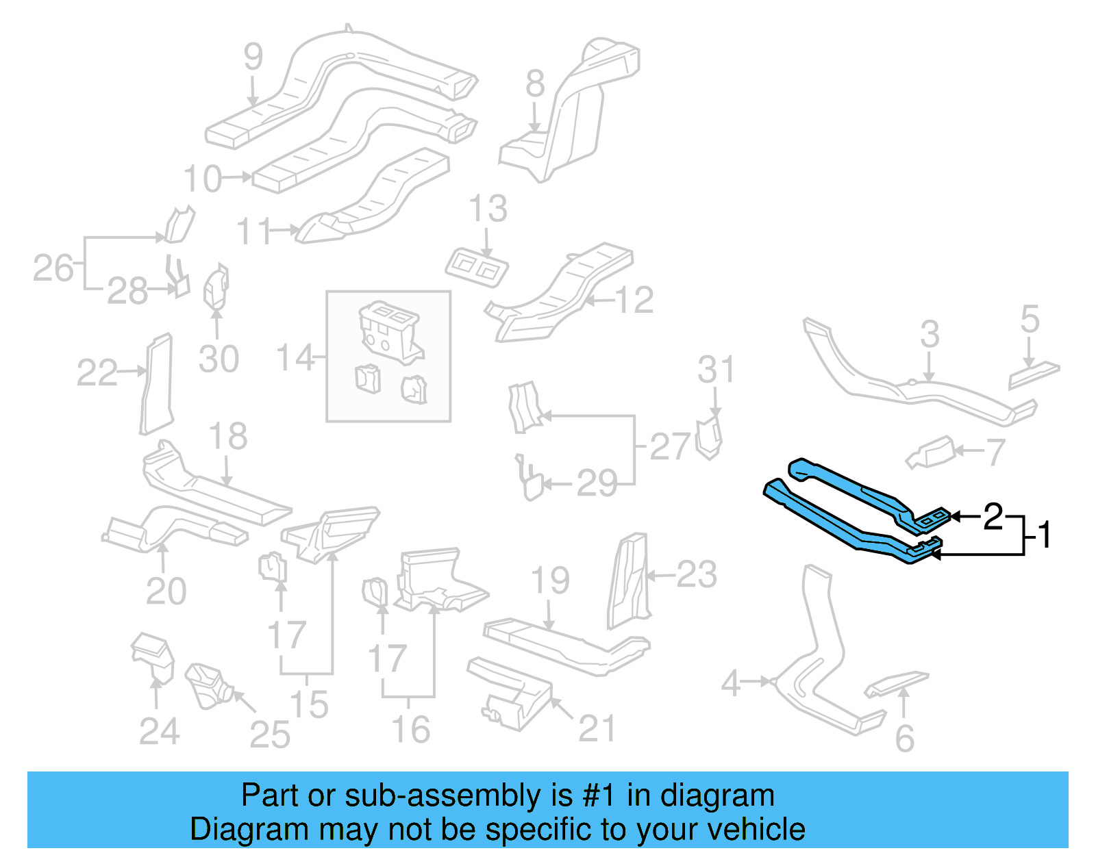 Center Duct 7L0-819-801-B - View 6
