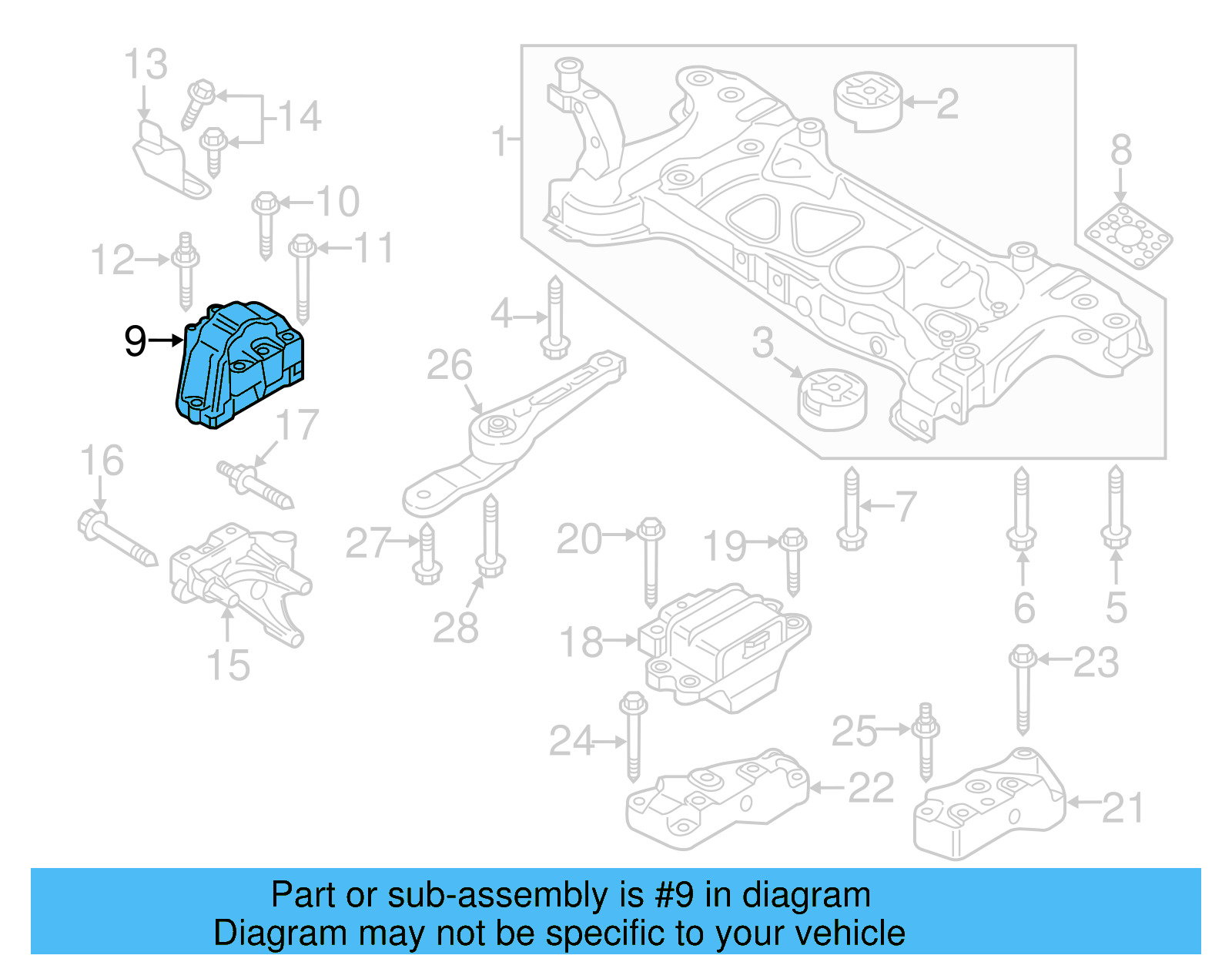 Motor Mount 1K0-199-262-CR - View 6