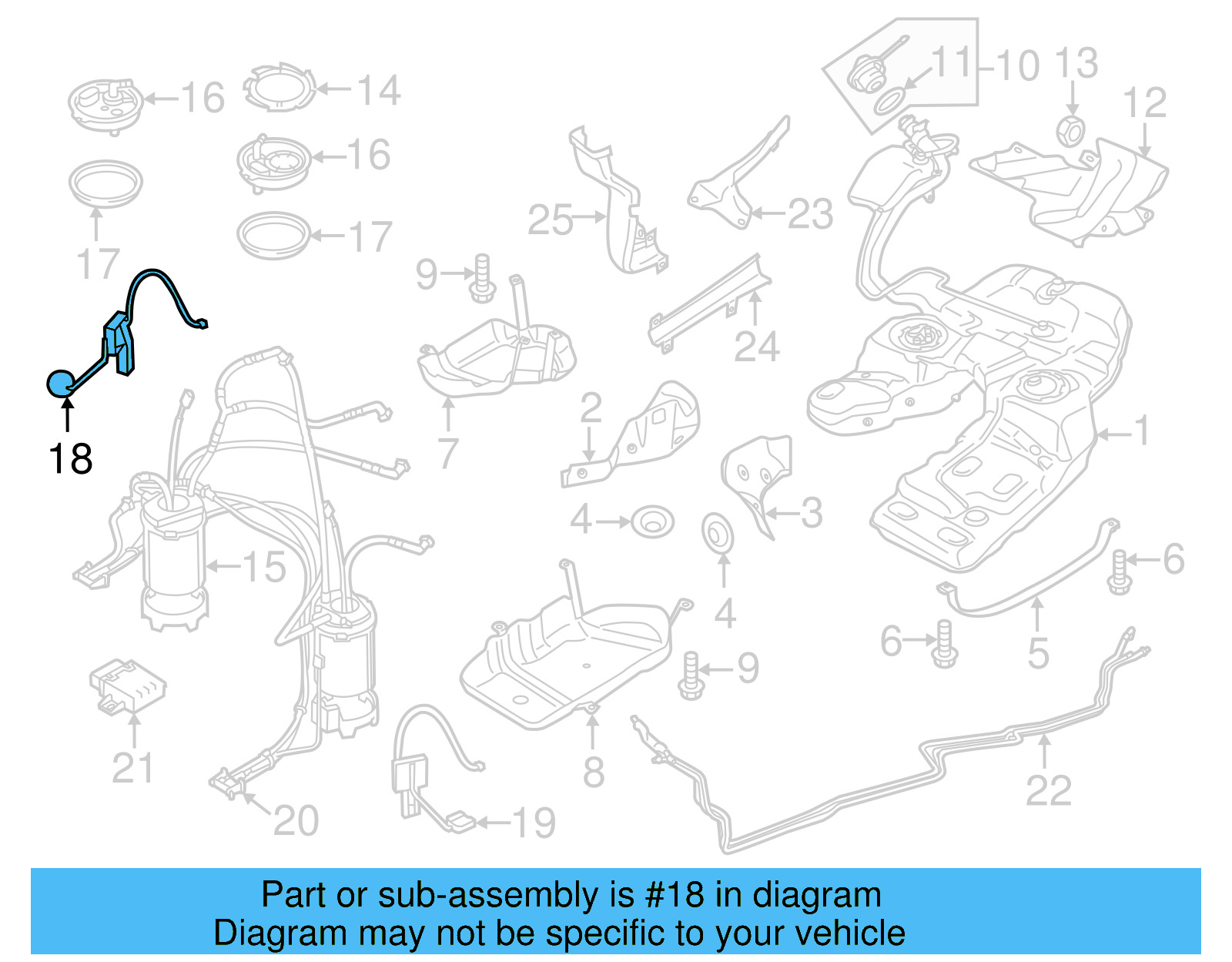 Fuel Gauge Sending Unit 7P0-919-673-K - View 11