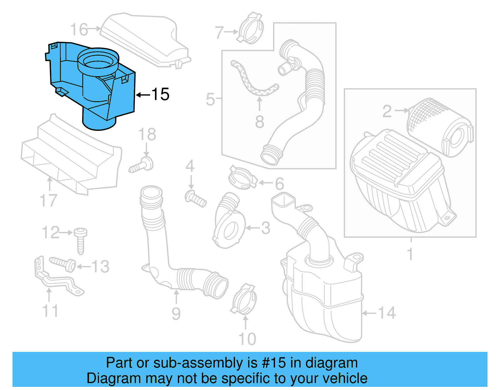 Engine Air Intake Hose 1K0-805-962-9B9 - View 14