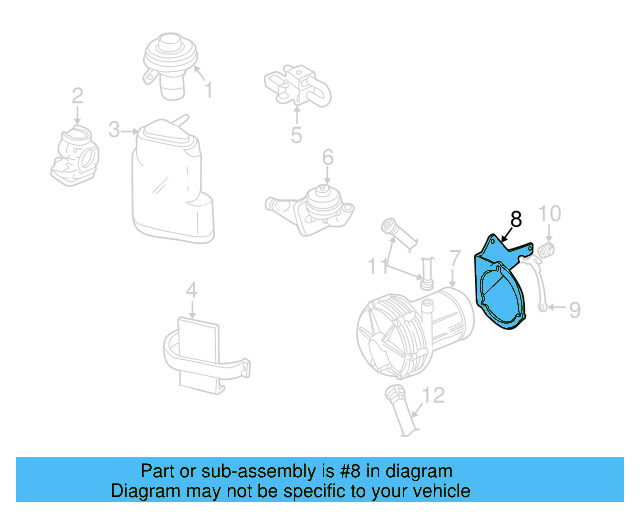 Secondary Air Injection Pump Bracket 022-131-084-A - View 3
