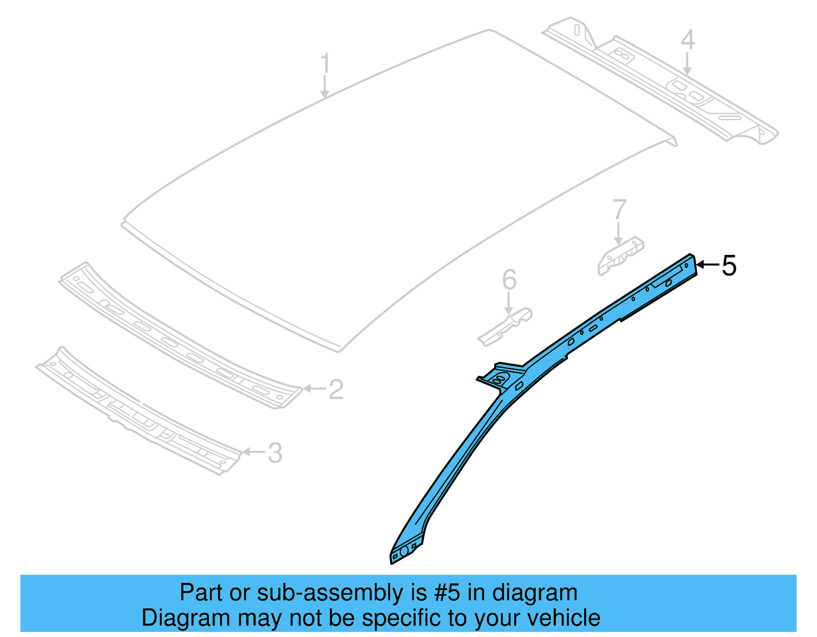 Roof Rail 7P0-817-287 - View 11