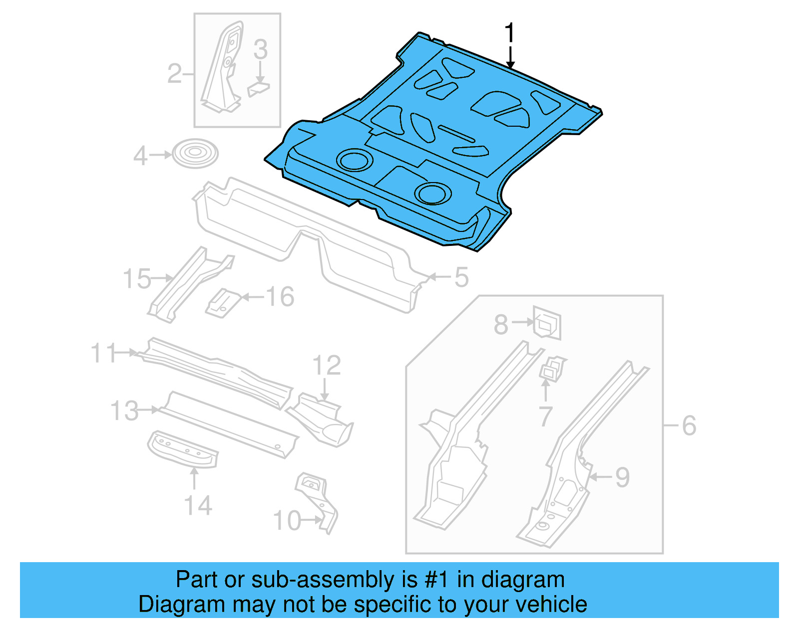 Rear Floor Pan 5N0-813-115-B - View 3
