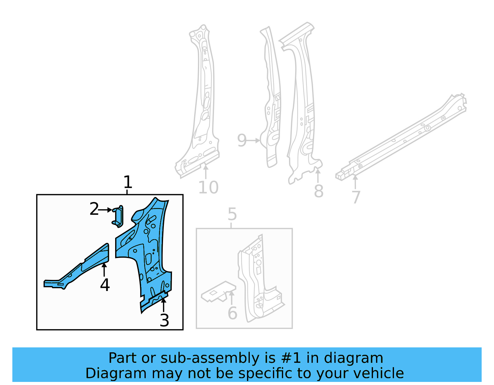 Inner Hinge Pillar 17A-802-124-B - View 4
