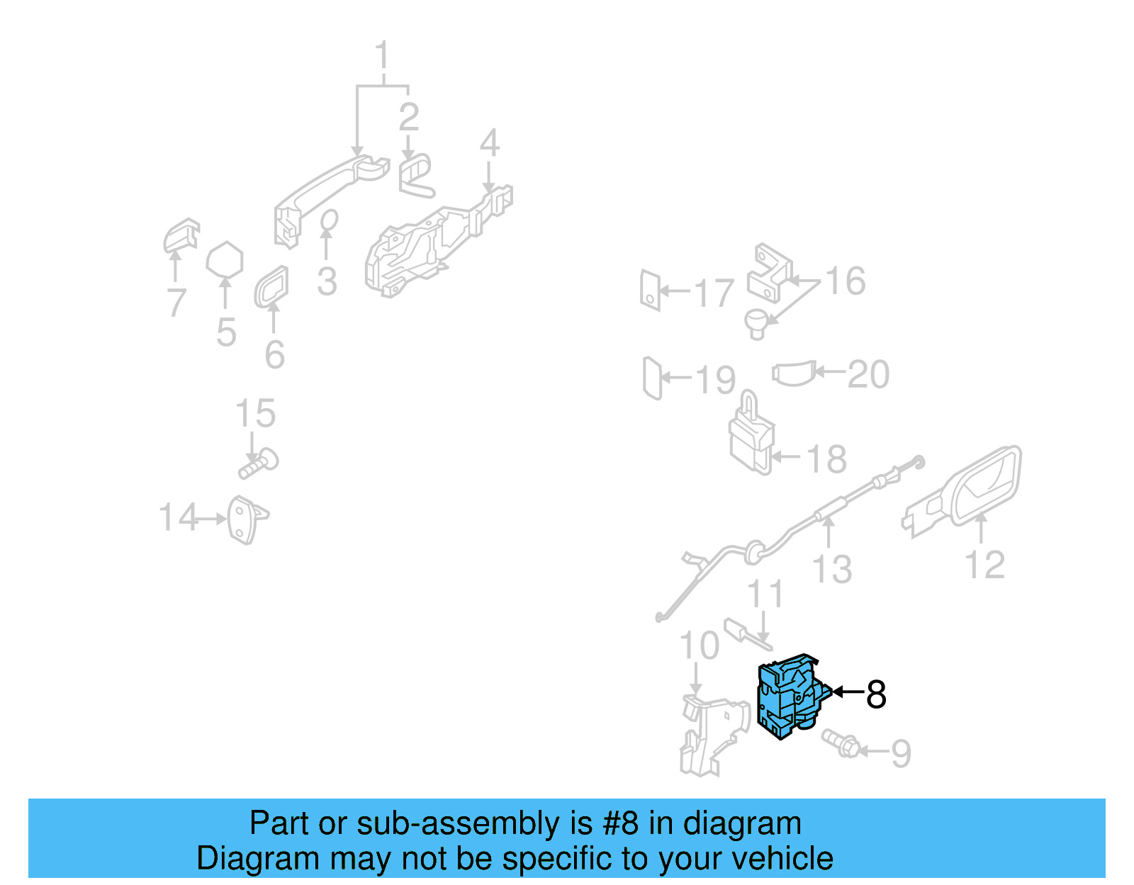 Lock Actuator 3B4-839-016-AP - View 20