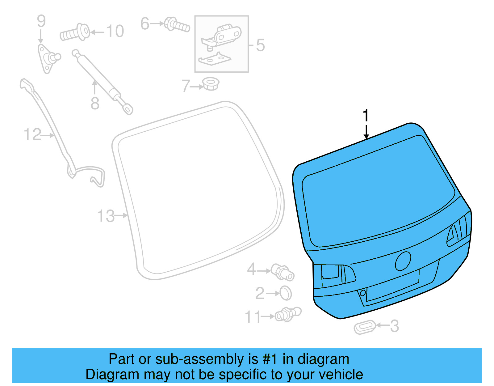 Lift Gate 7P6-827-025-B - View 4