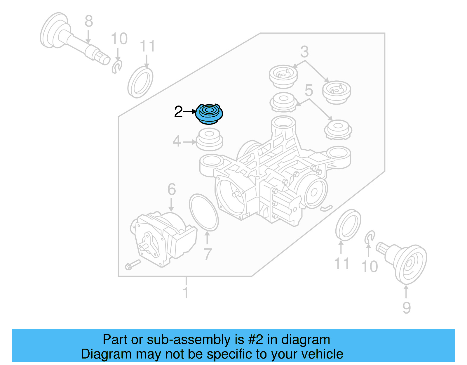 Differential Assembly Upper Bushing 3C0-599-438-D - View 30