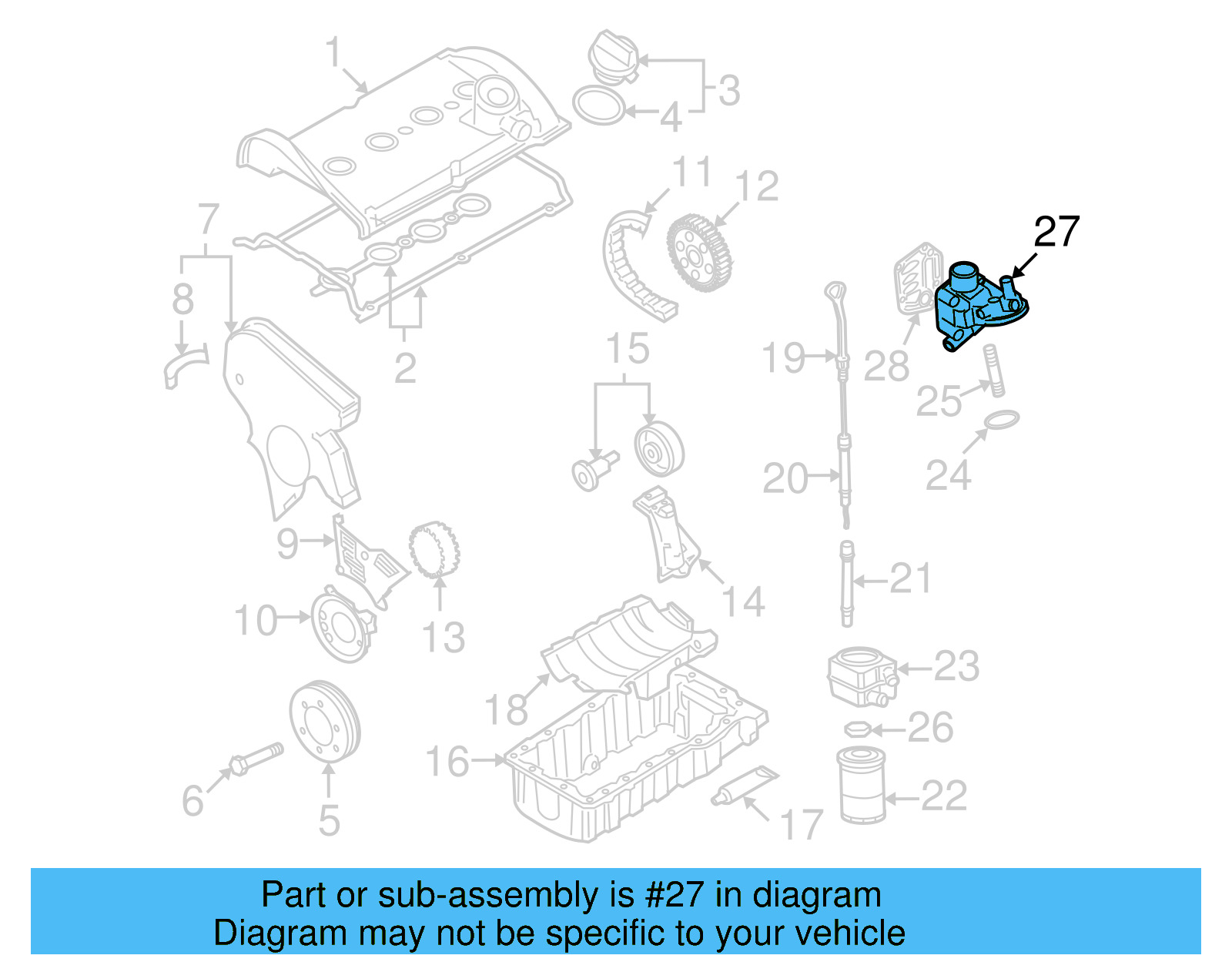 Engine Oil Cooler Bracket 06A-115-405-BS - View 9