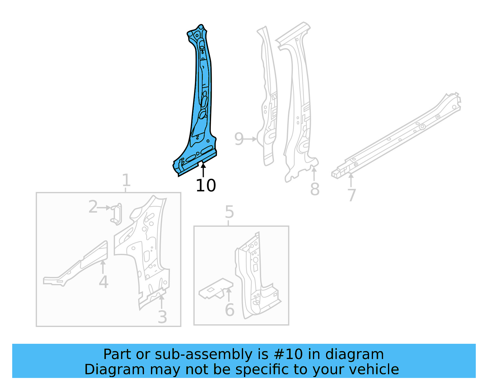 Inner Center Pillar 17A-809-443-A - View 4